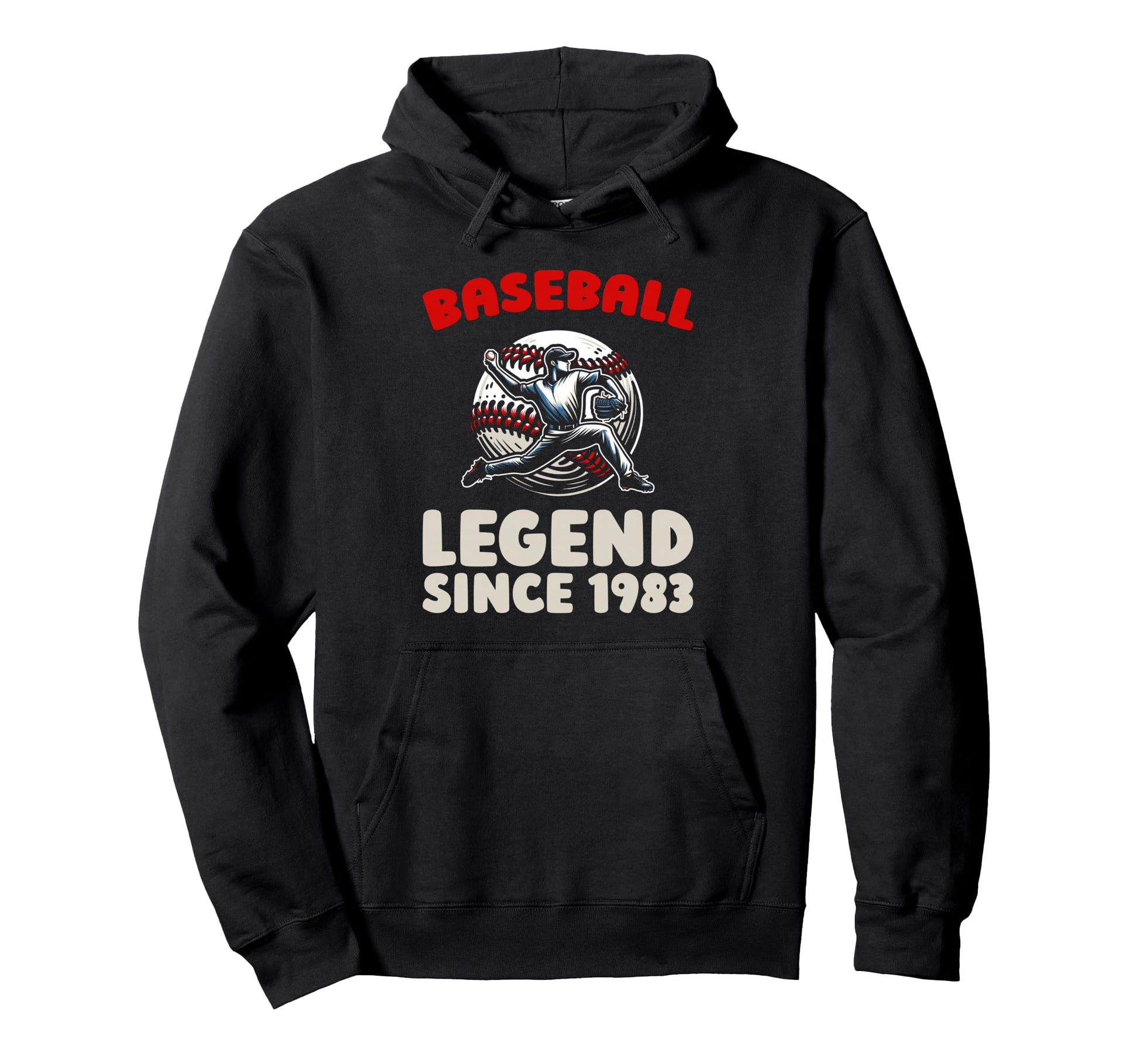 Born 1983 Baseballer Sport Team Player Hoodie - Graphic Print for Adults - T-Shirt, Sweatshirt, Hoodie
