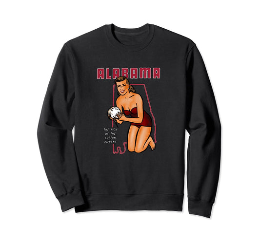 Alabama Cotton Pinup Sweatshirt - Minimalist Print Men Women - T-Shirt, Sweatshirt, Hoodie