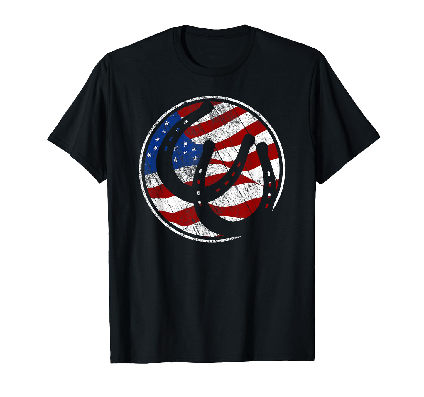 Roping American Flag Usa Cowboy Roping T-Shirt - Graphic Print Unisex - T-Shirt, Sweatshirt, Hoodie