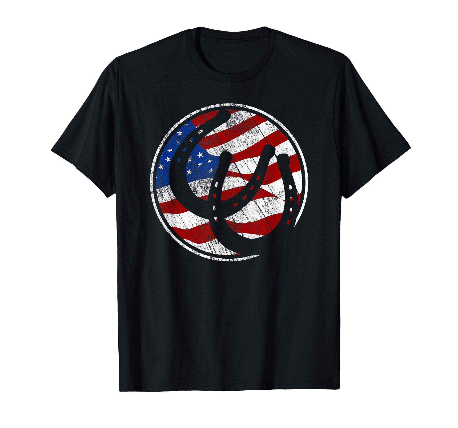 Roping American Flag Usa Cowboy Roping T-Shirt - Graphic Print Unisex - T-Shirt, Sweatshirt, Hoodie