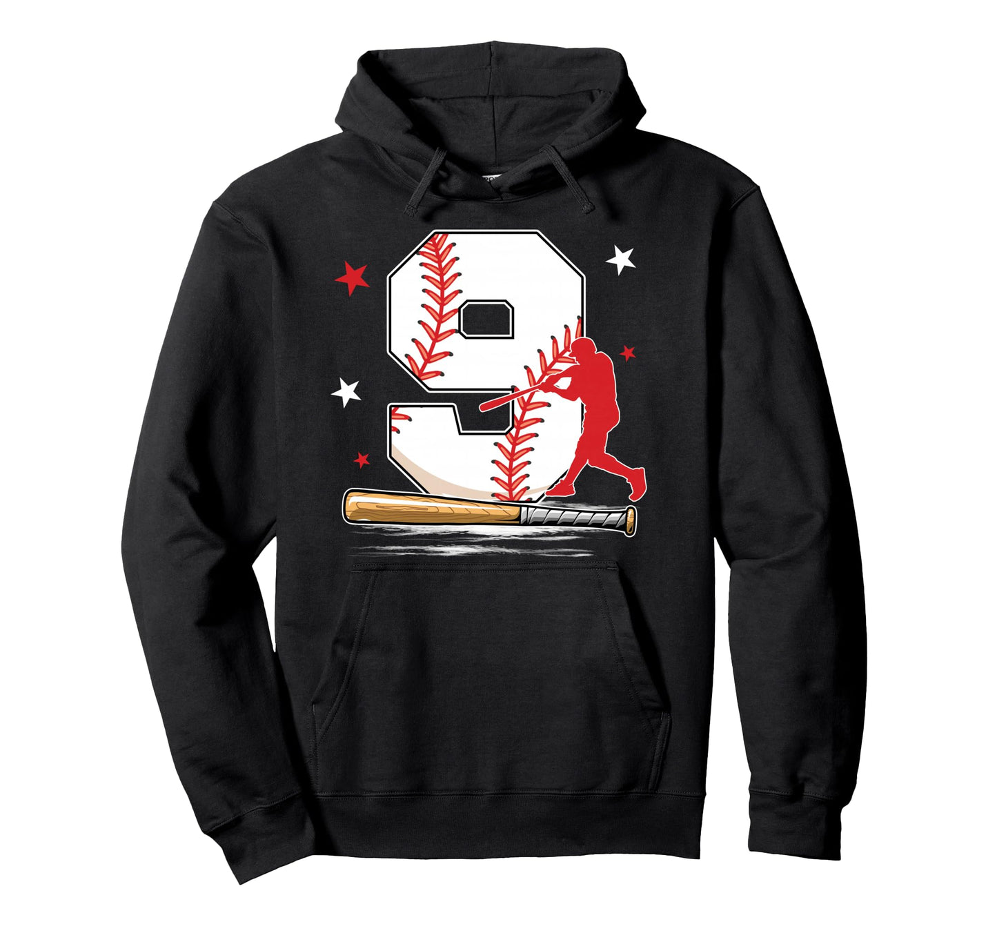 9 Years Old Baseball Birthday 9Th Hoodie - Casual Everyday Wear Unisex - T-Shirt, Sweatshirt, Hoodie