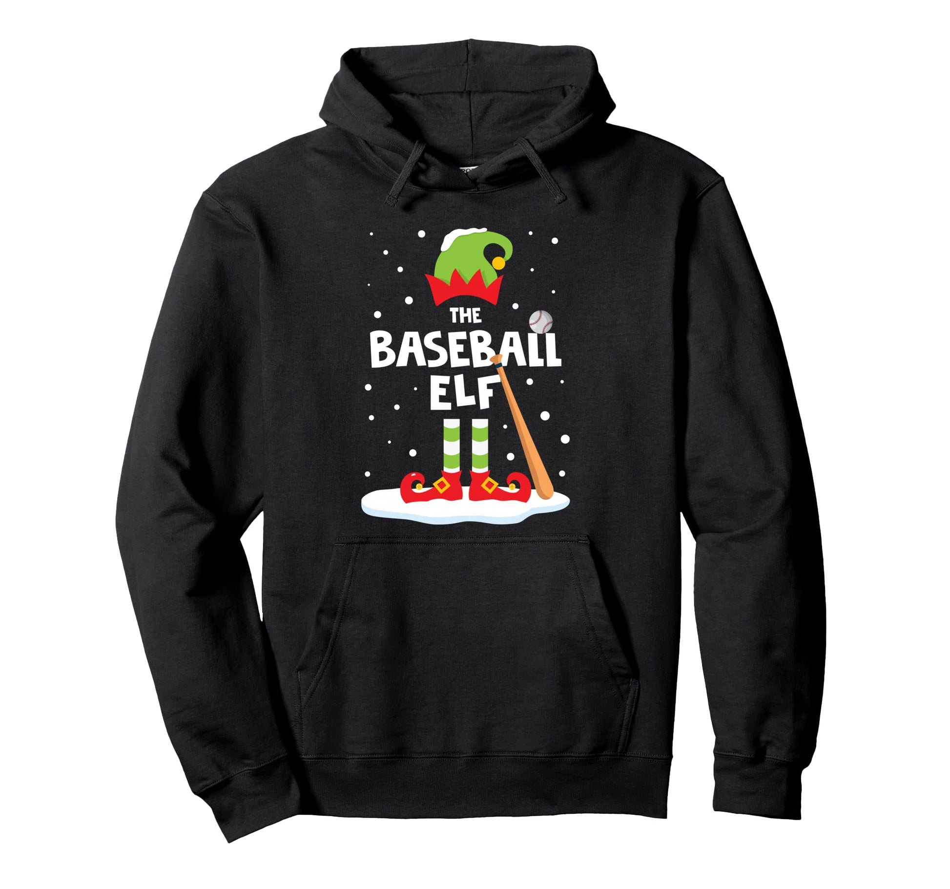 Funny Baseball Elf Matching Family Party Hoodie - Novelty Apparel Unisex - T-Shirt, Sweatshirt, Hoodie