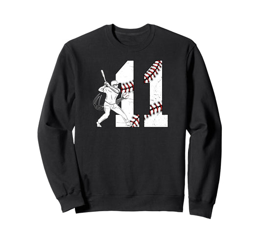 11Th Birthday Party Baseball Sweatshirt - Casual Everyday Wear Unisex - T-Shirt, Sweatshirt, Hoodie