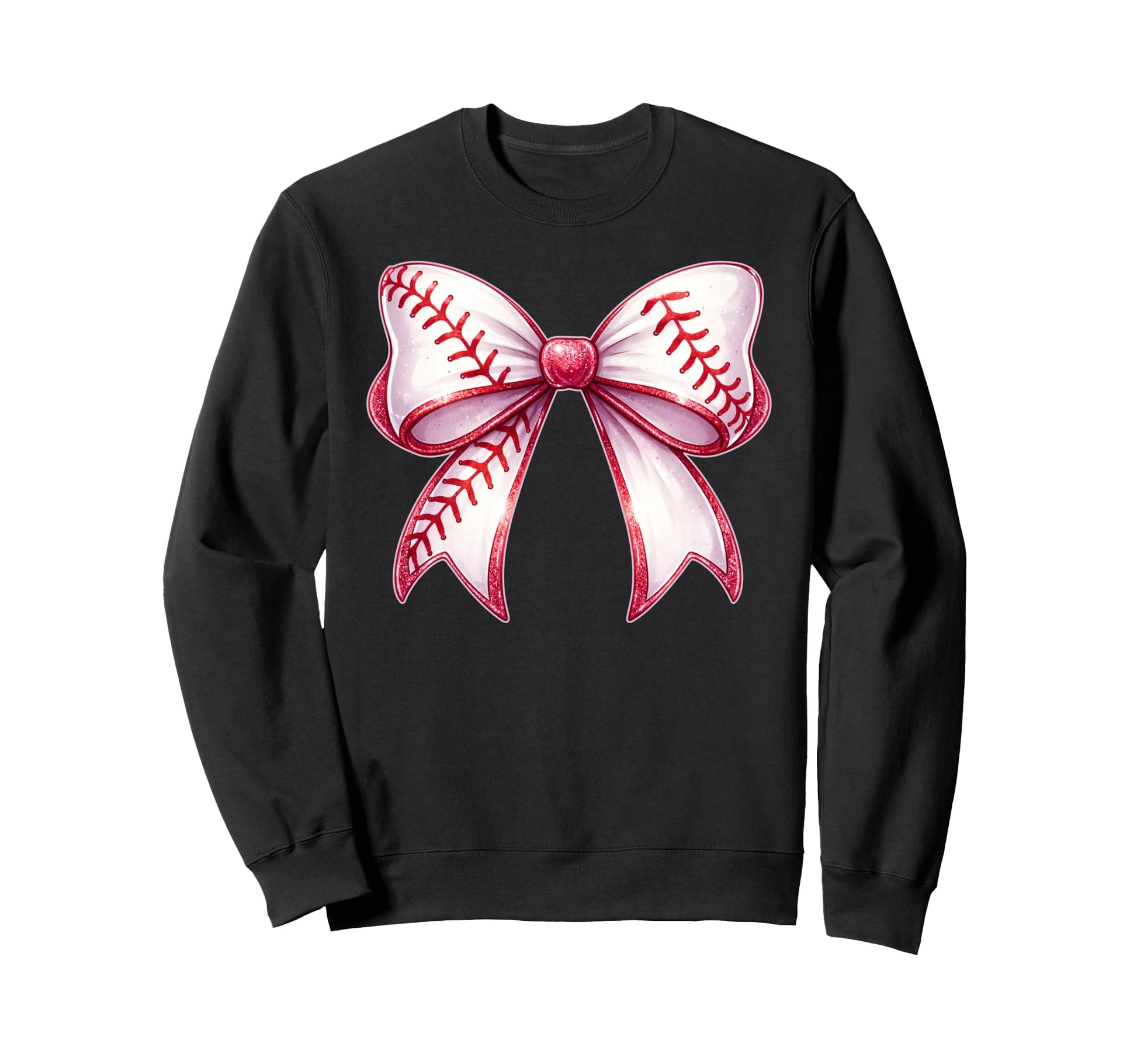 Baseball Bow Baseball Mom Mama Sweatshirt - Custom Art Print Unisex - T-Shirt, Sweatshirt, Hoodie