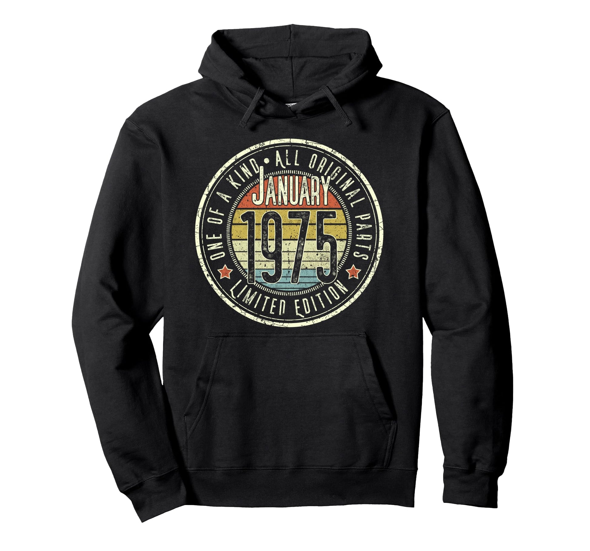 51St Birthday January 1975 Hoodie - Custom Art Print Unisex - T-Shirt, Sweatshirt, Hoodie