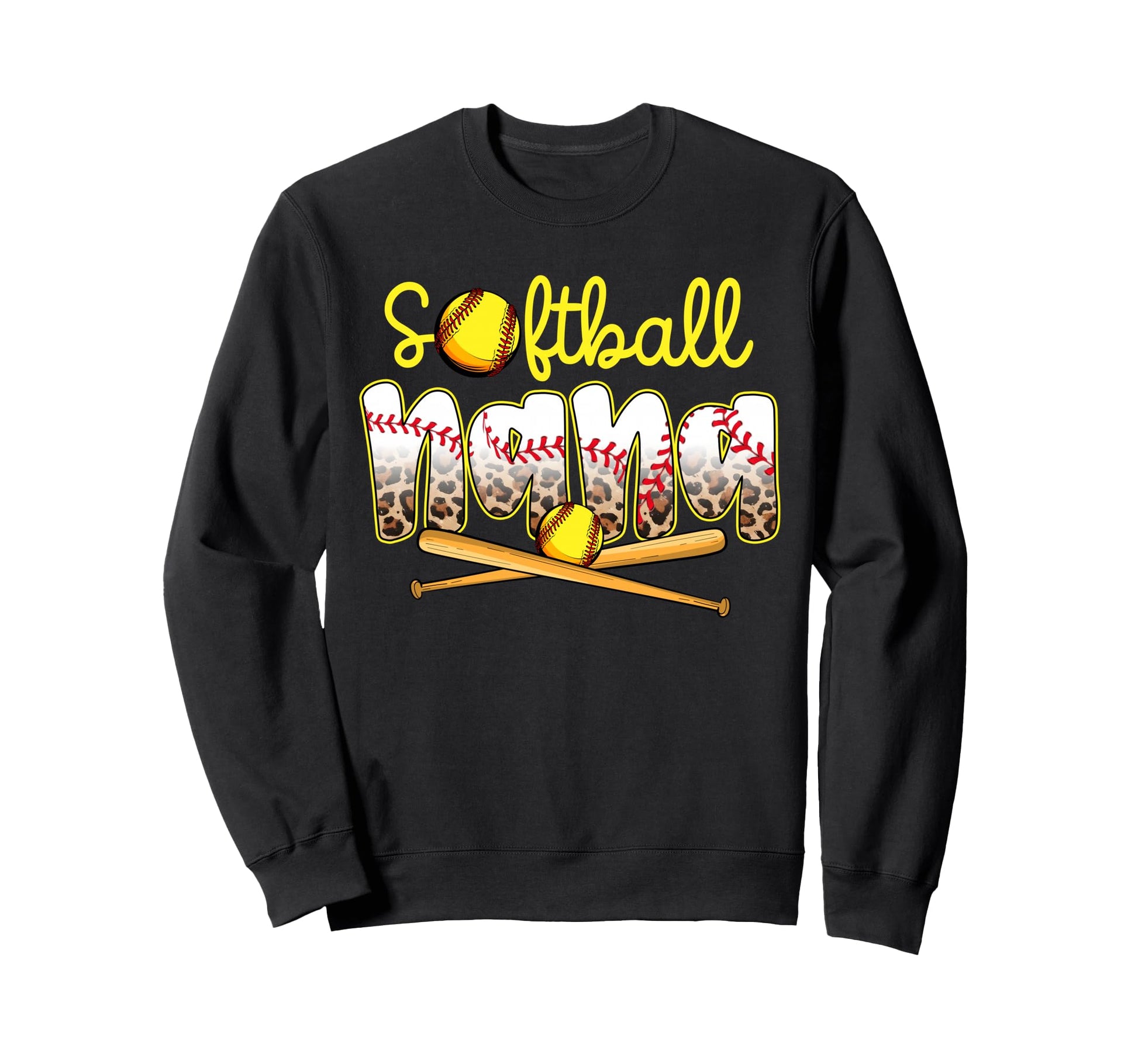 Softball Nana Leopard Mothers Day Sweatshirt - Minimalist Print Men Women - T-Shirt, Sweatshirt, Hoodie