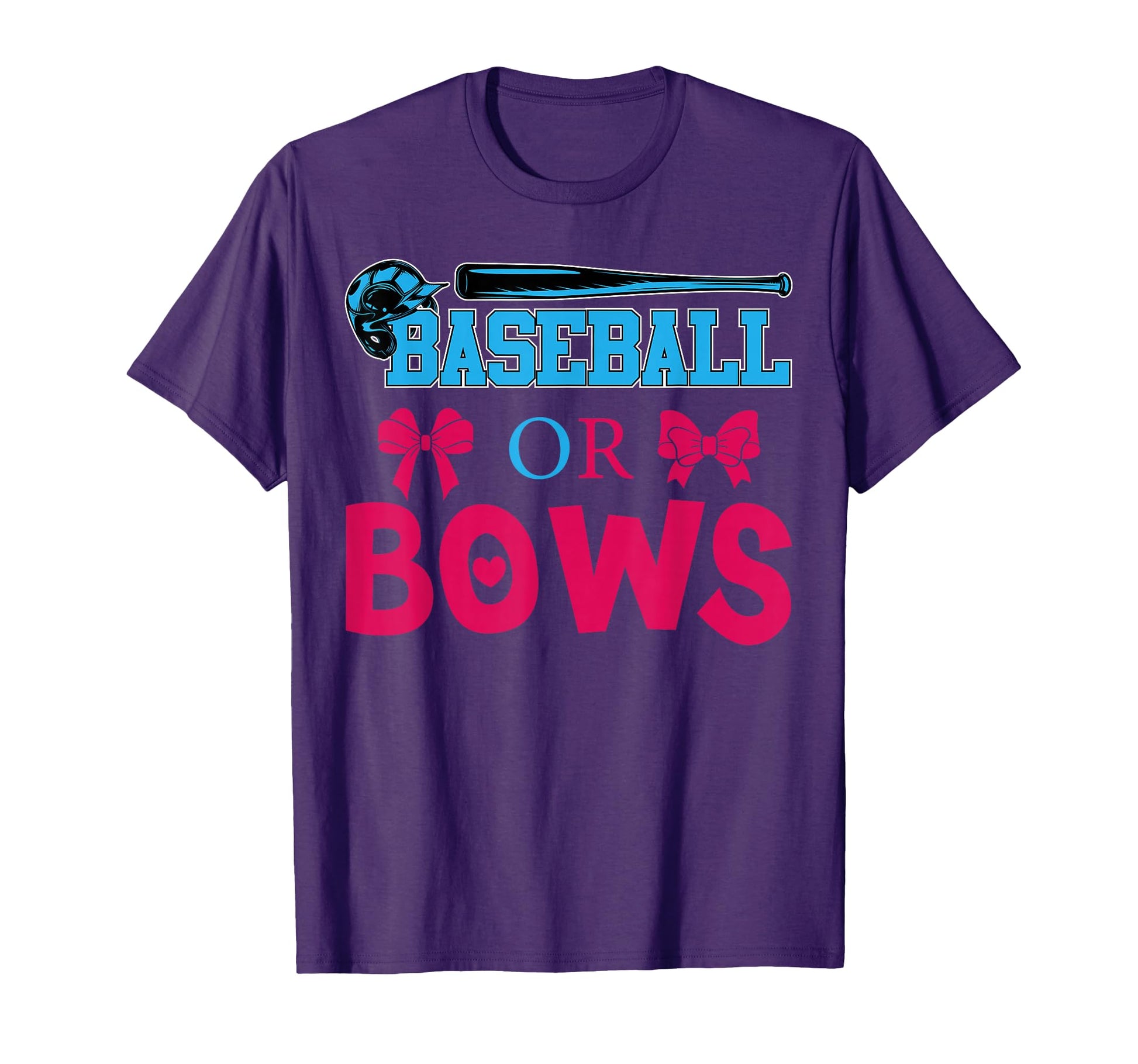 Baseball Or Bows Gender Reveal Party T-Shirt - Fun Novelty Design Unisex - T-Shirt, Sweatshirt, Hoodie