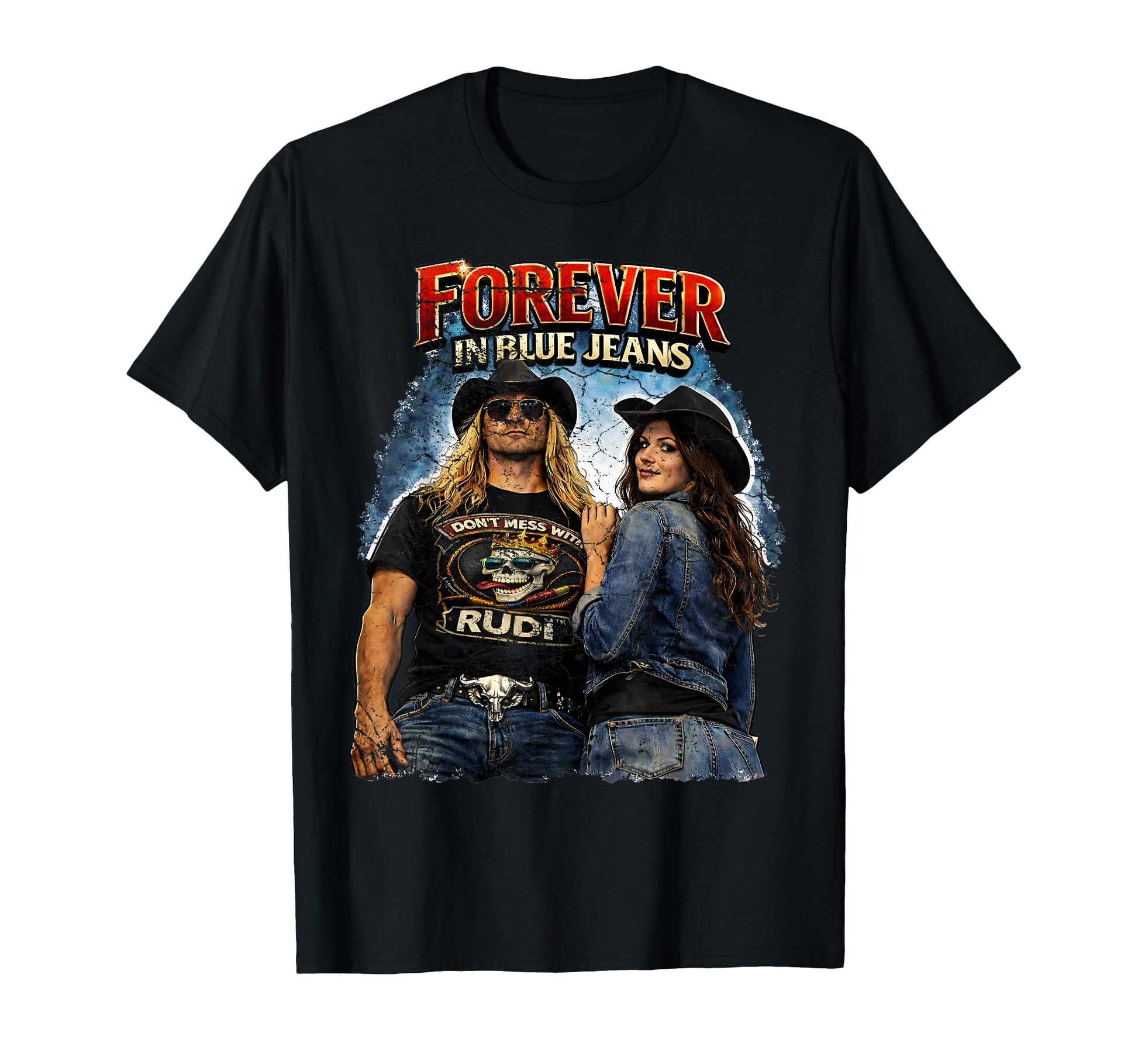 Forever Blue Jeans Western Rock Biker T-Shirt - Casual Everyday Wear Unisex - T-Shirt, Sweatshirt, Hoodie