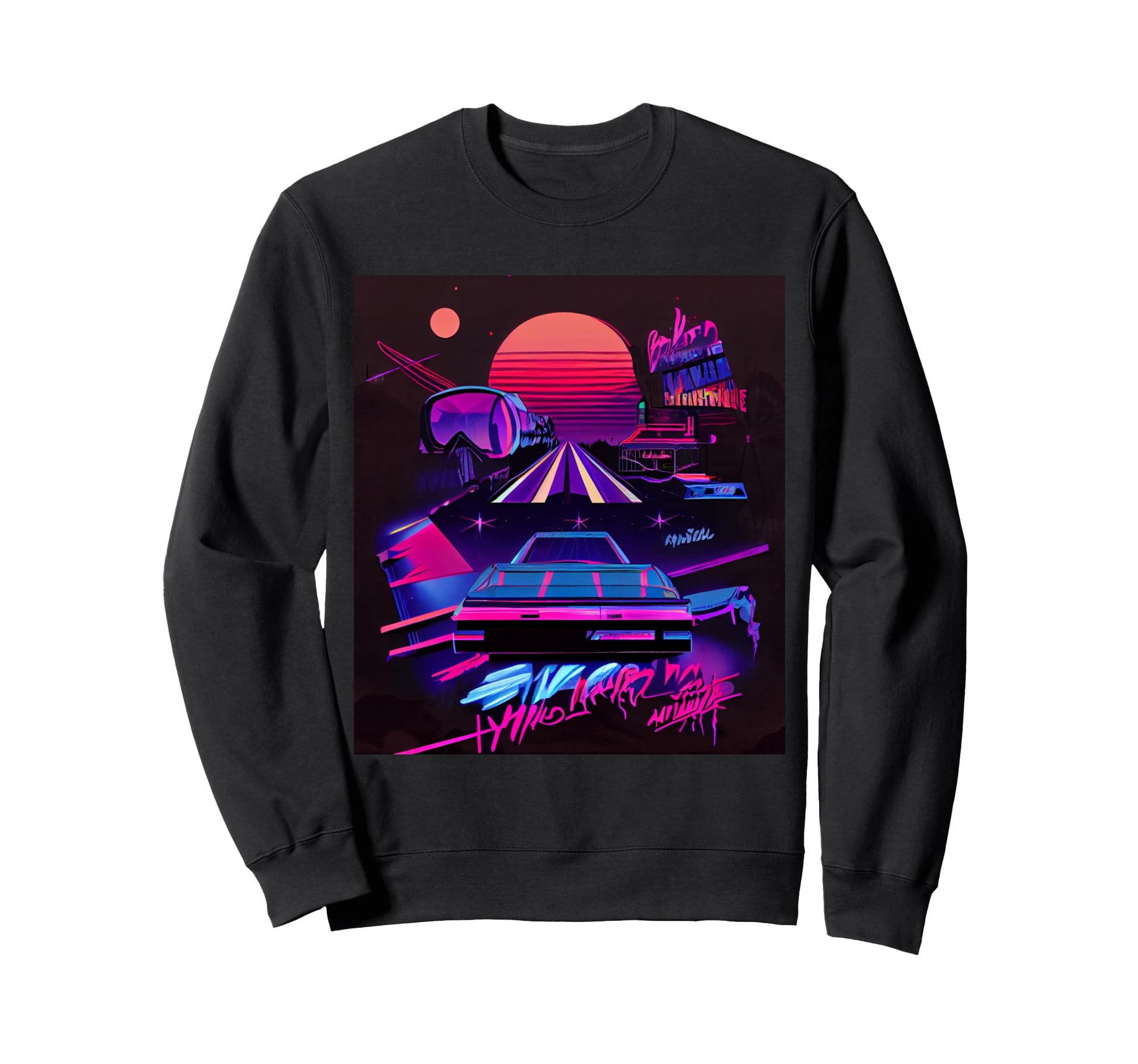 80S Synthwave Sweatshirt - Trendy Graphic Men Women - T-Shirt, Sweatshirt, Hoodie
