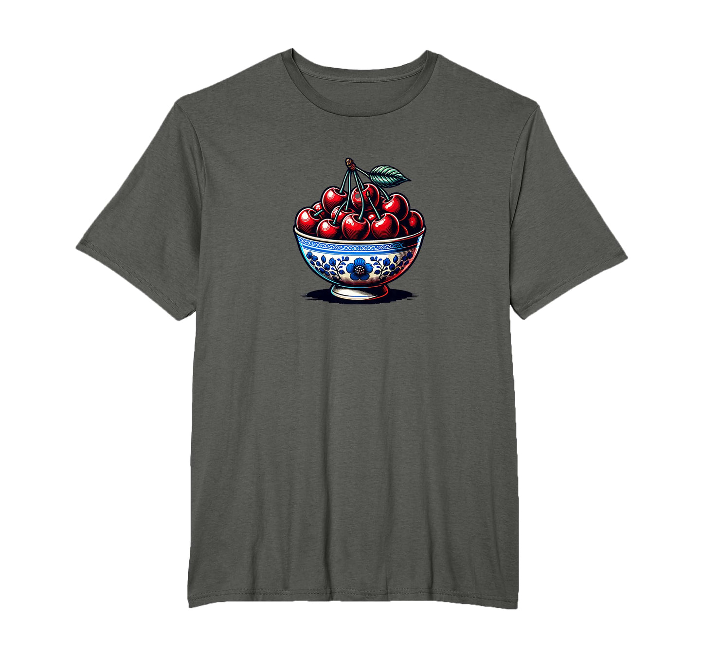Bowl Cherries Aesthetic Y2K Summer T-Shirt - Aesthetic Graphic Unisex - T-Shirt, Sweatshirt, Hoodie