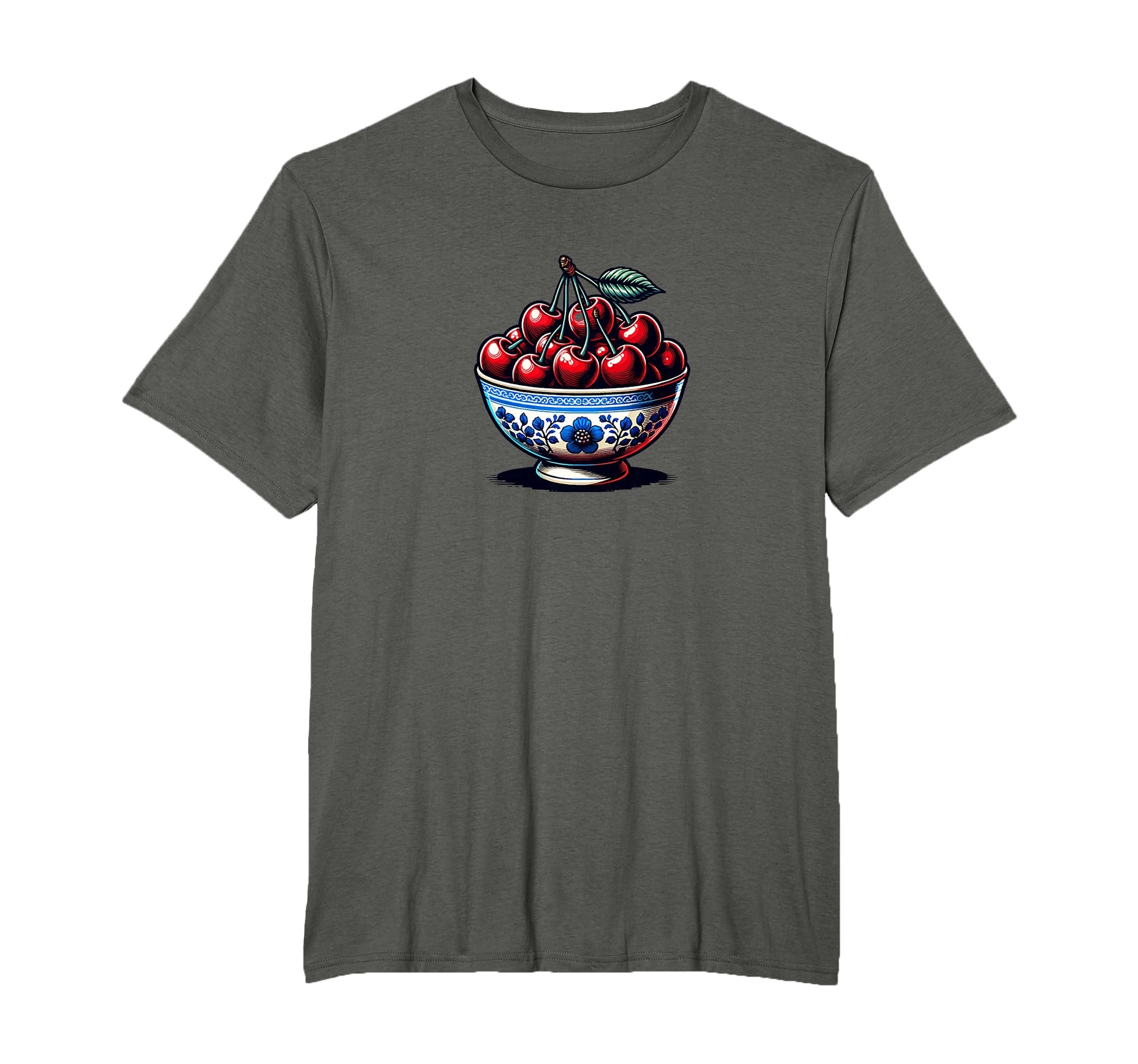 Bowl Cherries Aesthetic Y2K Summer T-Shirt - Aesthetic Graphic Unisex - T-Shirt, Sweatshirt, Hoodie