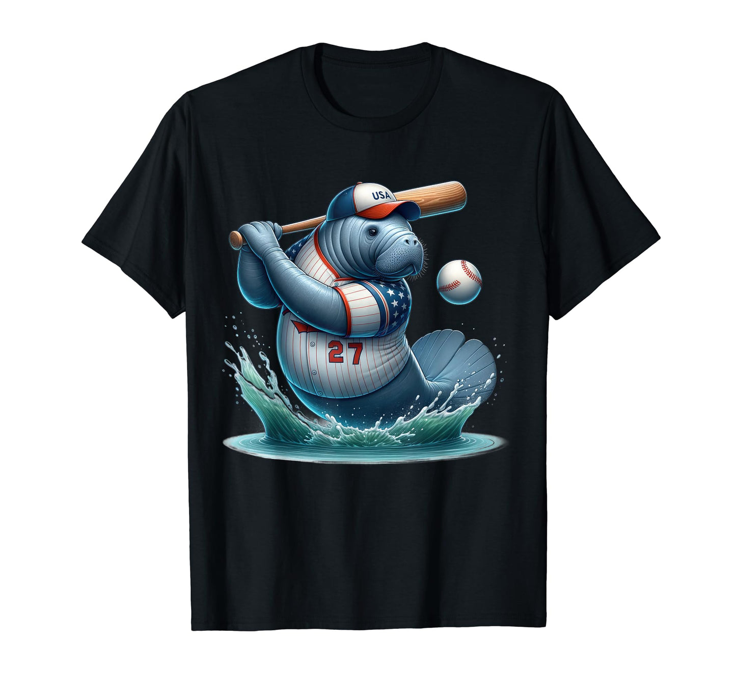 Baseball Manatee Getting Ready To T-Shirt - Aesthetic Graphic Men Women - T-Shirt, Sweatshirt, Hoodie