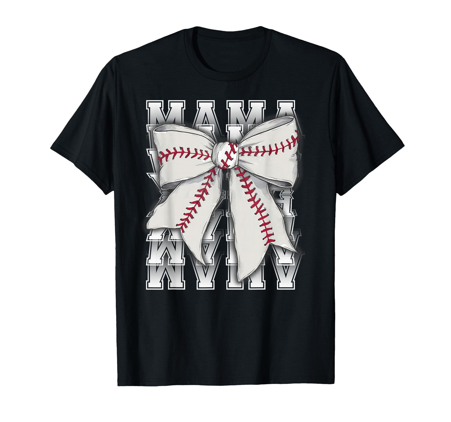 Mama Coquette Bow Womens Baseball Mom T-Shirt - Graphic Print Unisex - T-Shirt, Sweatshirt, Hoodie