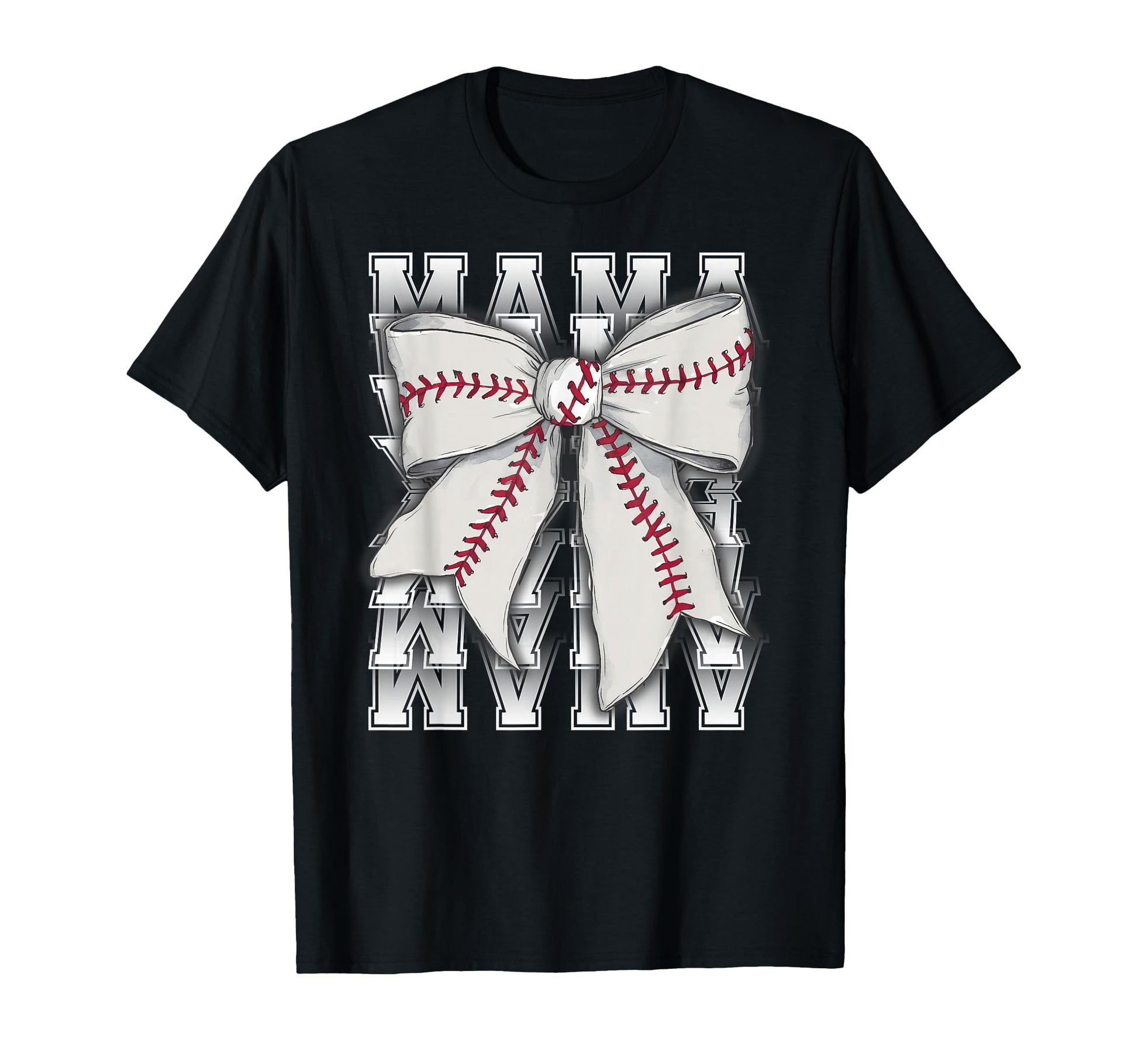 Mama Coquette Bow Womens Baseball Mom T-Shirt - Graphic Print Unisex - T-Shirt, Sweatshirt, Hoodie