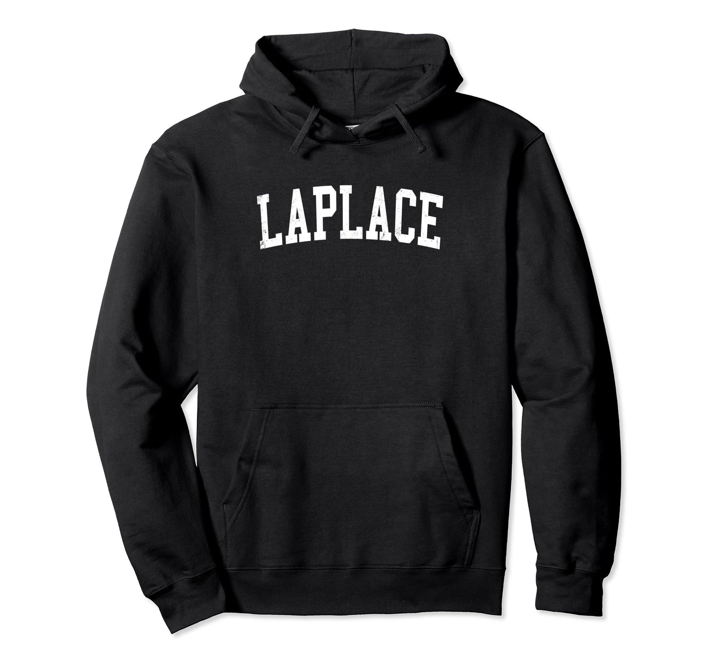 Laplace La Distressed White Varsity Hoodie - Graphic Print Unisex - T-Shirt, Sweatshirt, Hoodie
