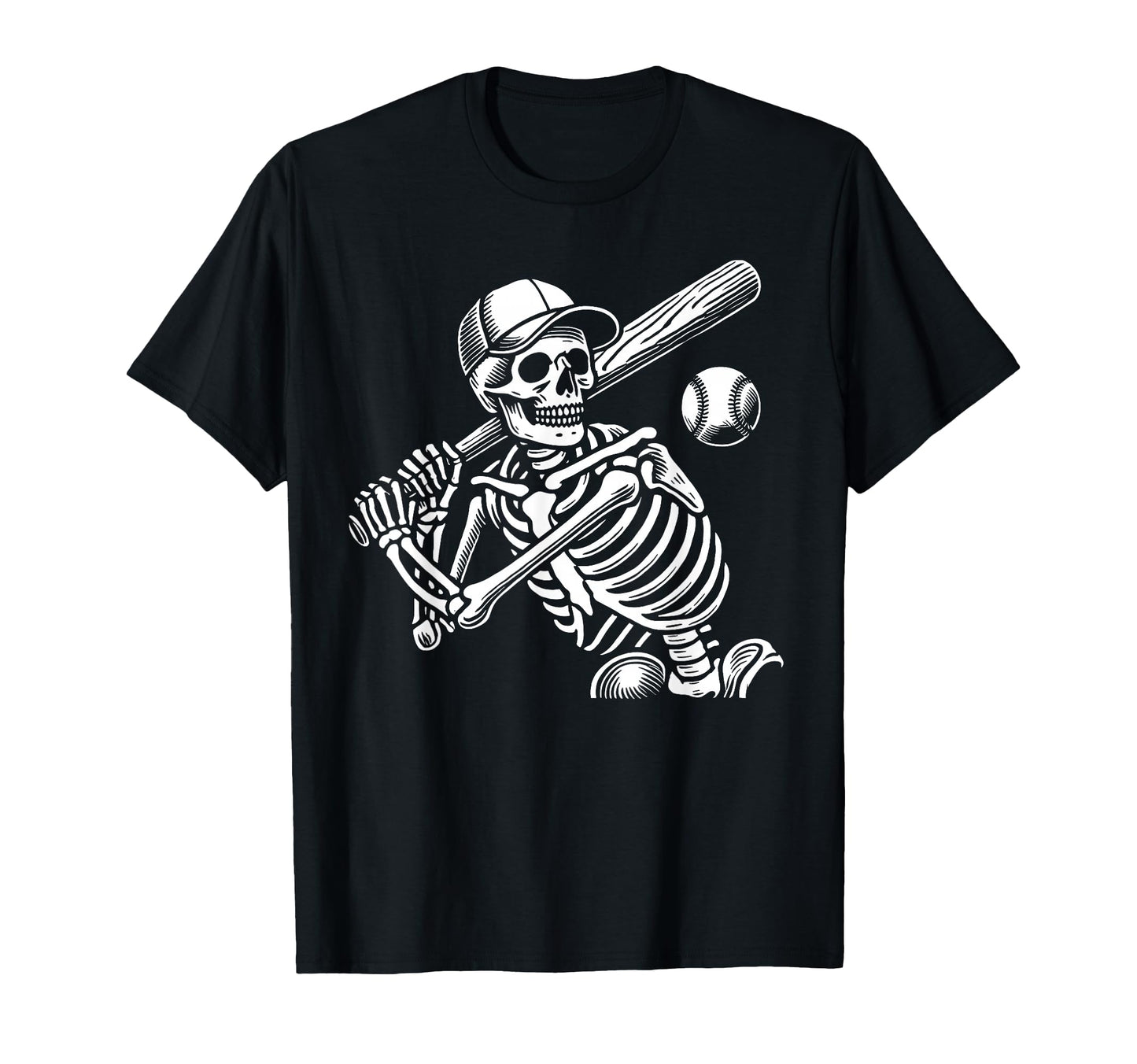Baseball Skeleton Playing Baseball T-Shirt - Aesthetic Graphic Unisex - T-Shirt, Sweatshirt, Hoodie