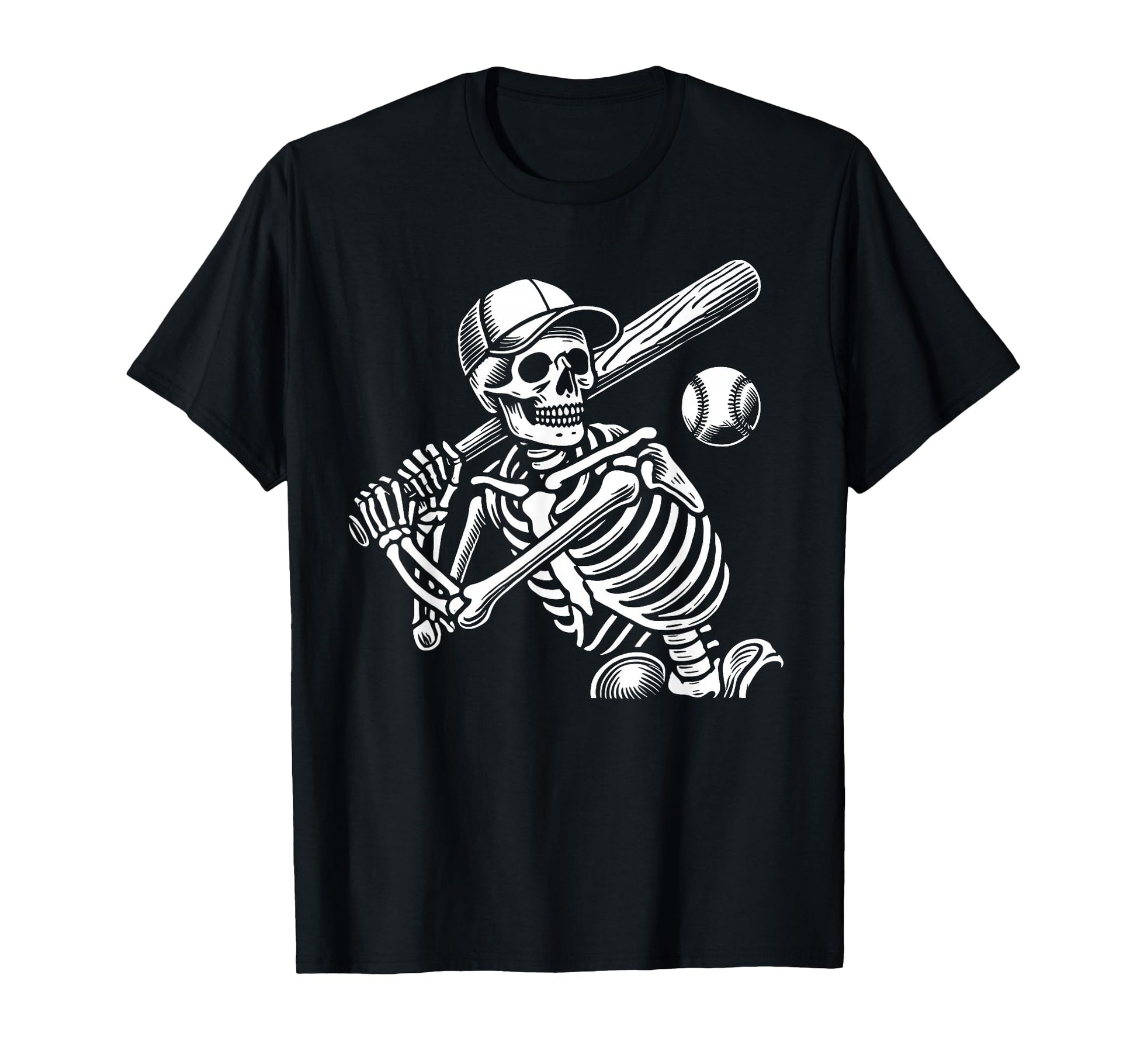 Baseball Skeleton Playing Baseball T-Shirt - Aesthetic Graphic Unisex - T-Shirt, Sweatshirt, Hoodie
