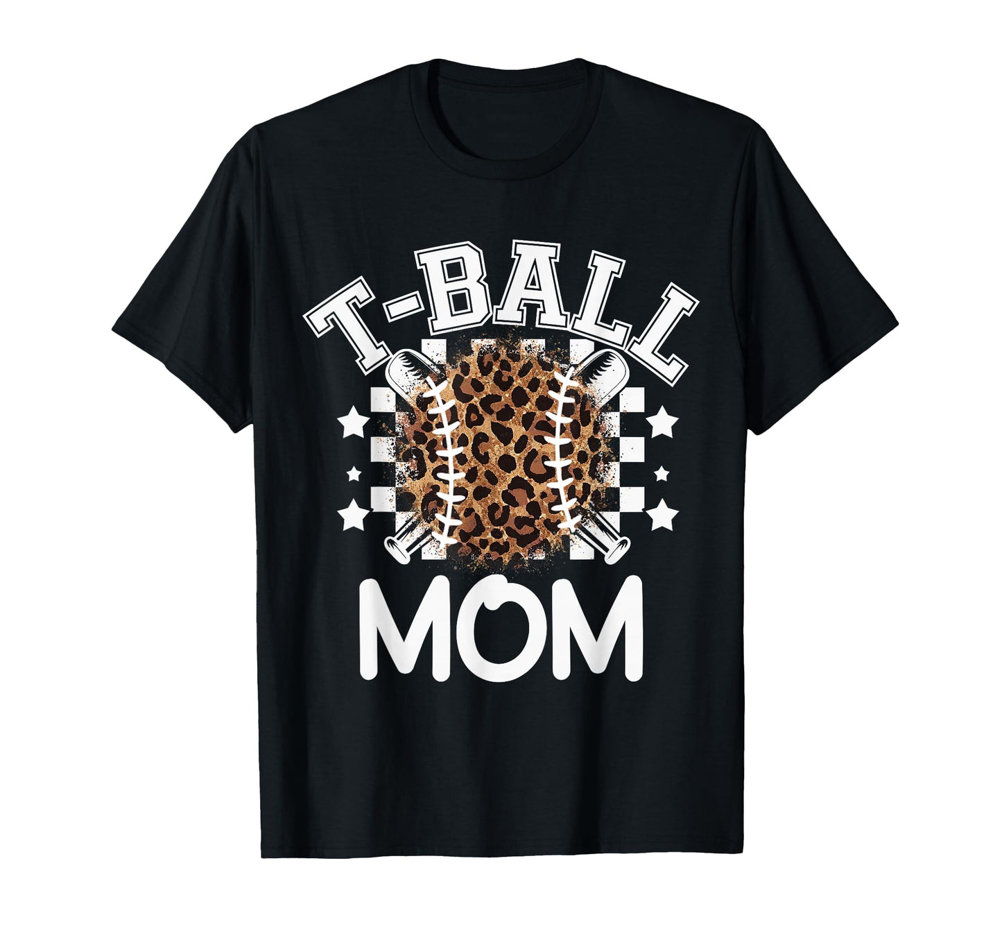 T Ball Teeball Mom Leopard T-Shirt - Casual Everyday Wear for Adults - T-Shirt, Sweatshirt, Hoodie