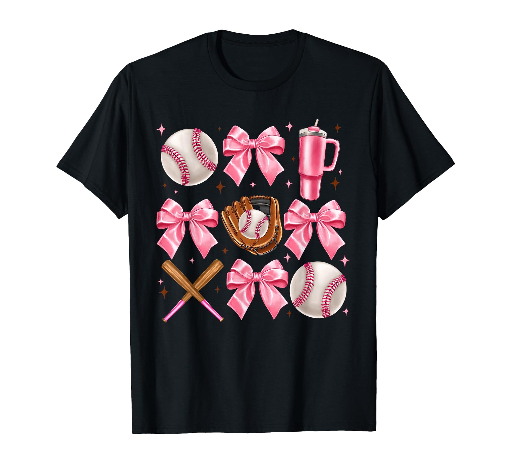 Baseball Coquette Bow Softball T-Shirt - Aesthetic Graphic Unisex - T-Shirt, Sweatshirt, Hoodie