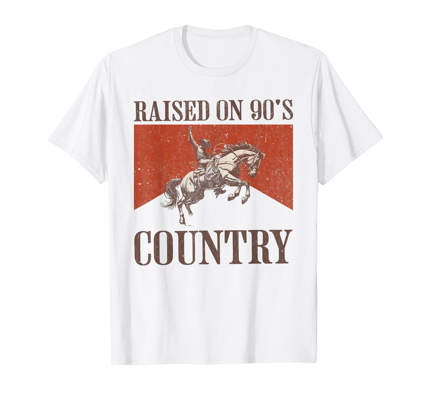 Cowboy Horseback Western Rodeo Raised T-Shirt - Novelty Apparel Men Women - T-Shirt, Sweatshirt, Hoodie