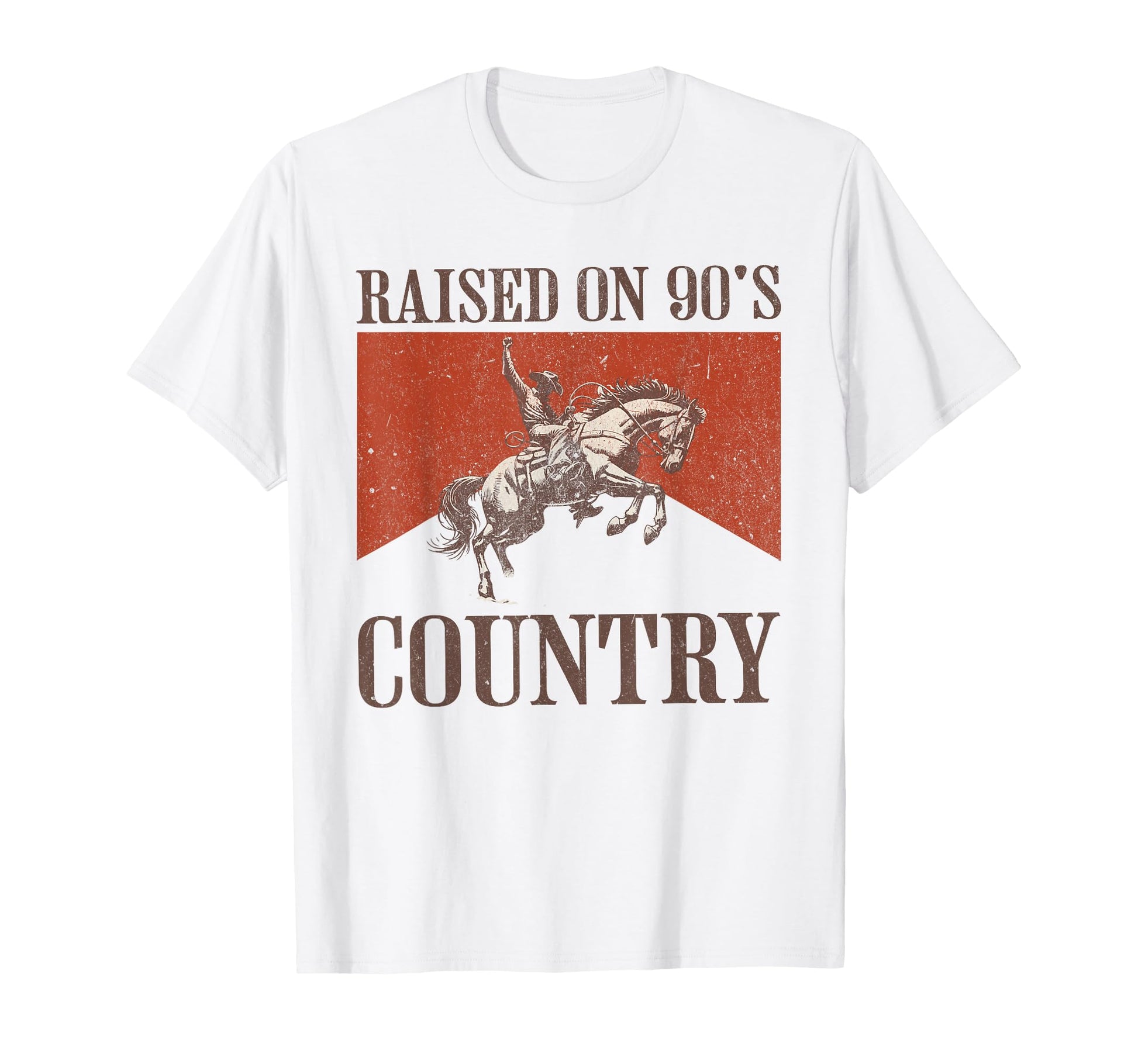 Cowboy Horseback Western Rodeo Raised T-Shirt - Novelty Apparel Men Women - T-Shirt, Sweatshirt, Hoodie