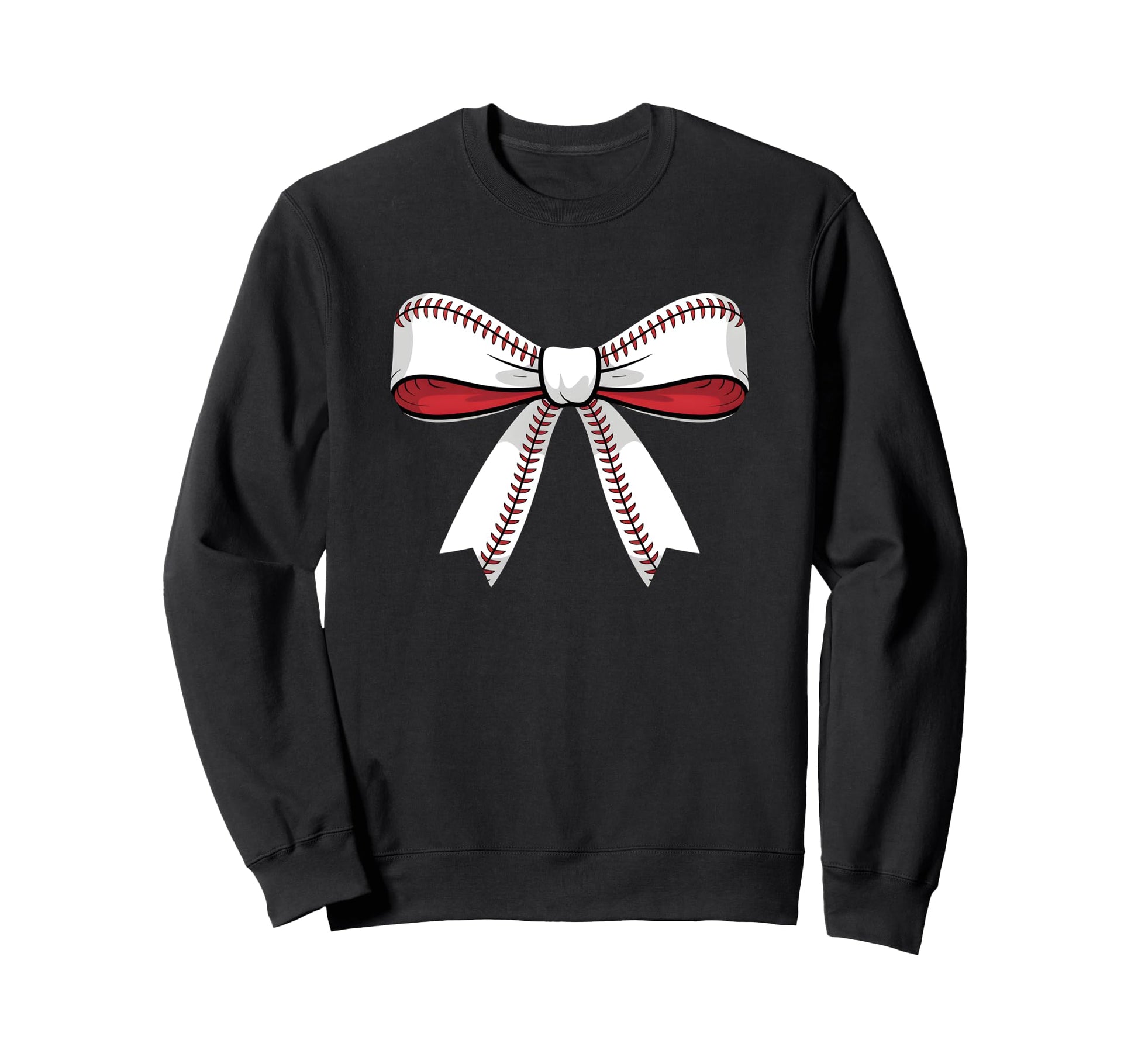 Baseball Bow Baseball Mom Mama Sweatshirt - Fun Novelty Design Men Women - T-Shirt, Sweatshirt, Hoodie