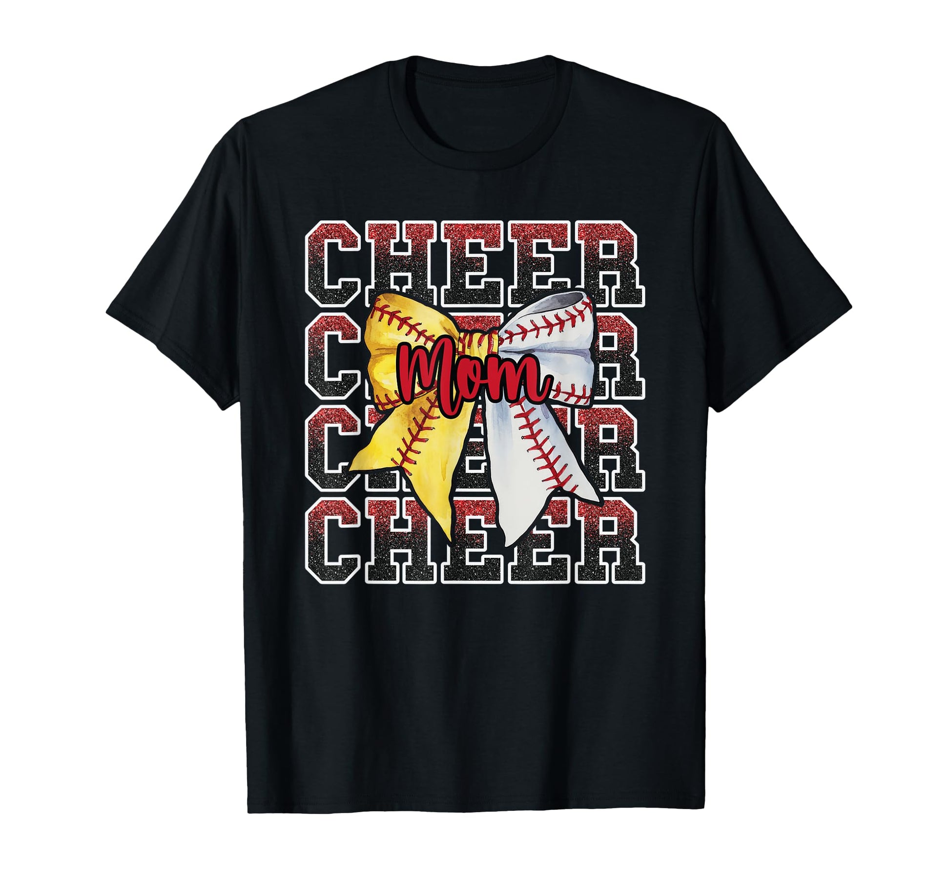 Proud Cheer Mom Coquette Bow Sport T-Shirt - Custom Art Print Men Women - T-Shirt, Sweatshirt, Hoodie