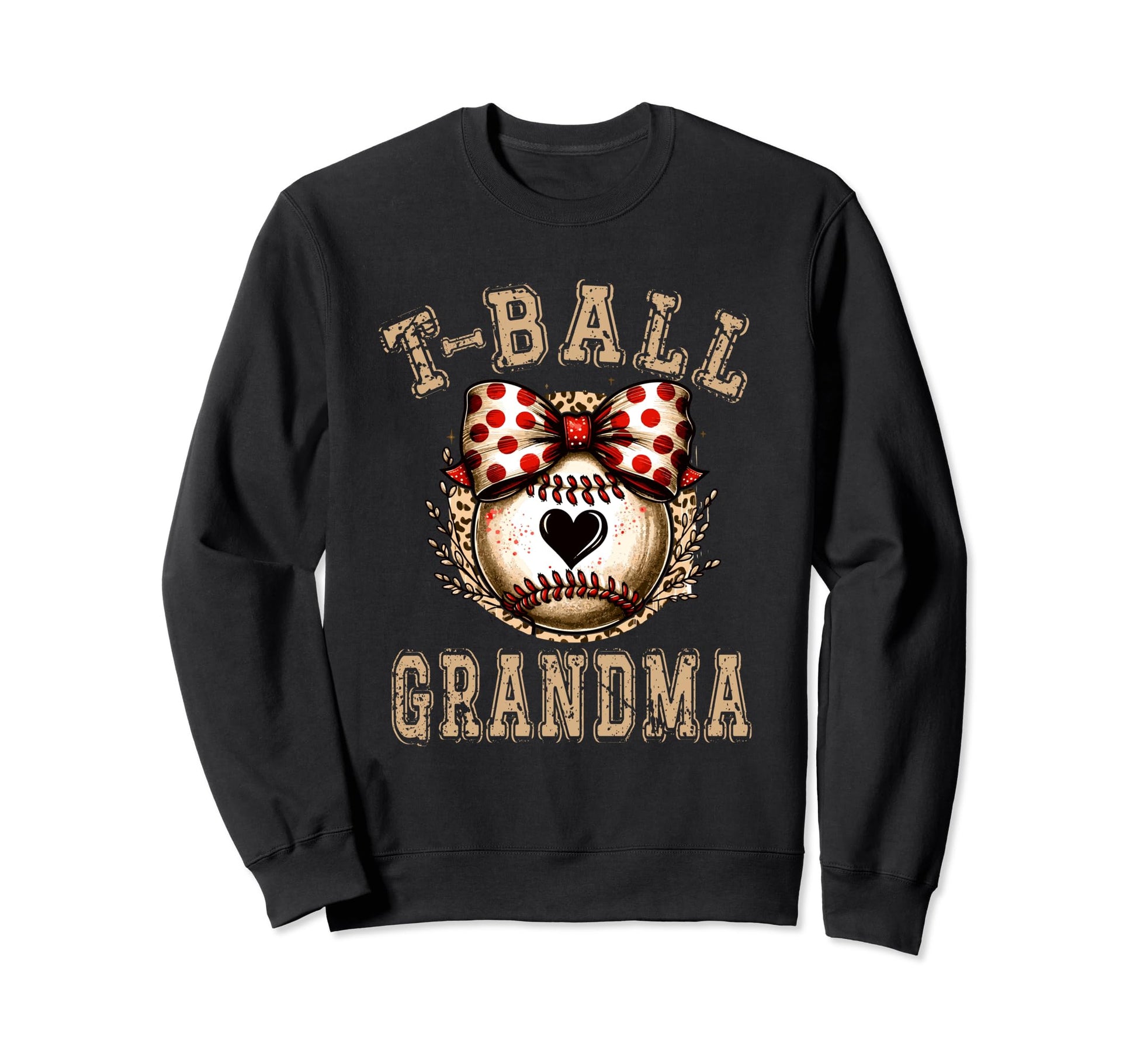 T Ball Grandma Ball Bow Baseball Teen Sweatshirt - Streetwear Style Unisex - T-Shirt, Sweatshirt, Hoodie