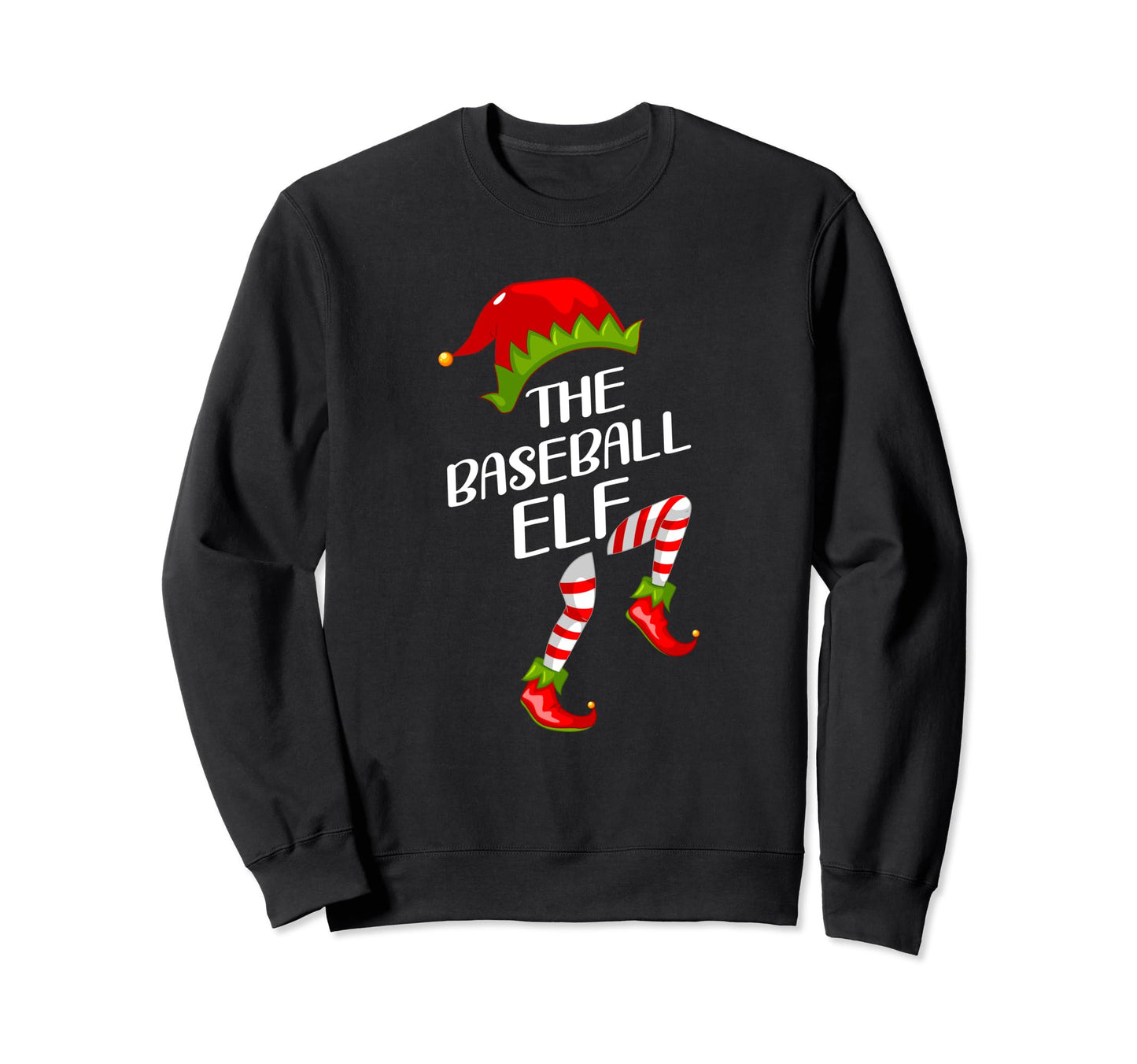 Funny Baseball Elf Family Sweatshirt - Fun Novelty Design for Adults - T-Shirt, Sweatshirt, Hoodie