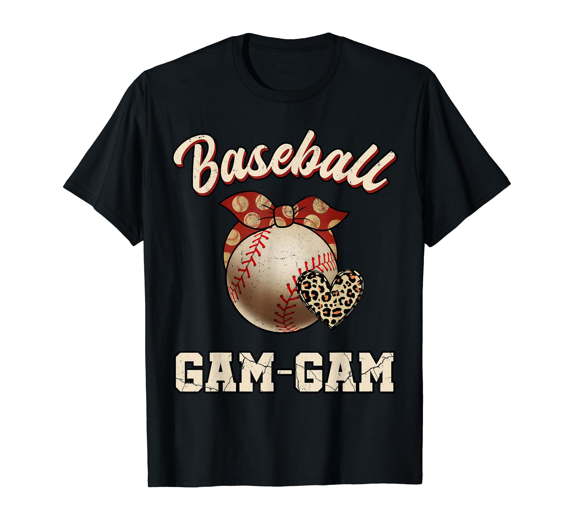 Baseball Gam Gam Bandana Leopard Heart T-Shirt - Unique Graphic for Adults - T-Shirt, Sweatshirt, Hoodie