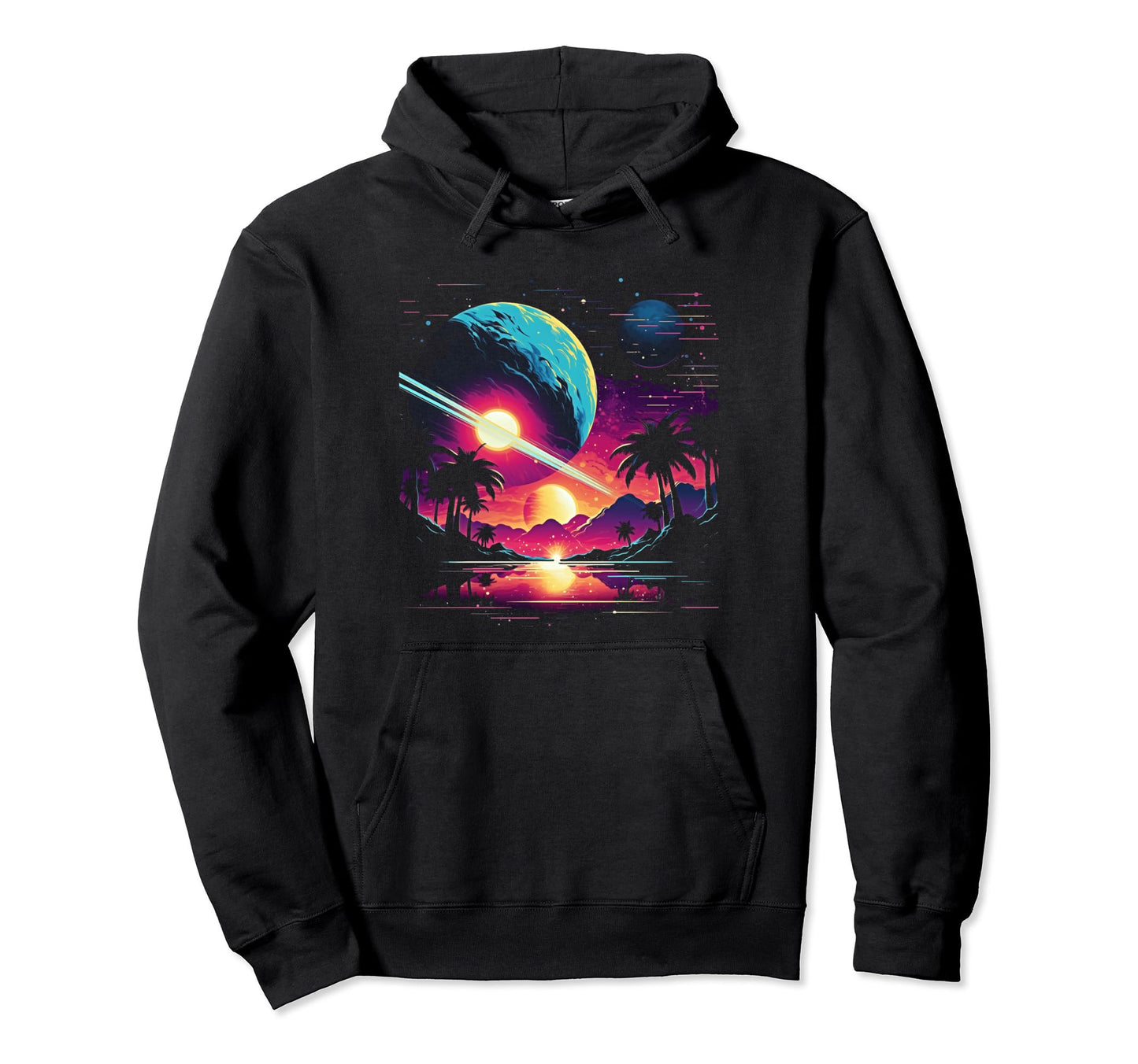 Vaporwave Solar System 80S Synthwave Space 14 Hoodie - Graphic Print Unisex - T-Shirt, Sweatshirt, Hoodie