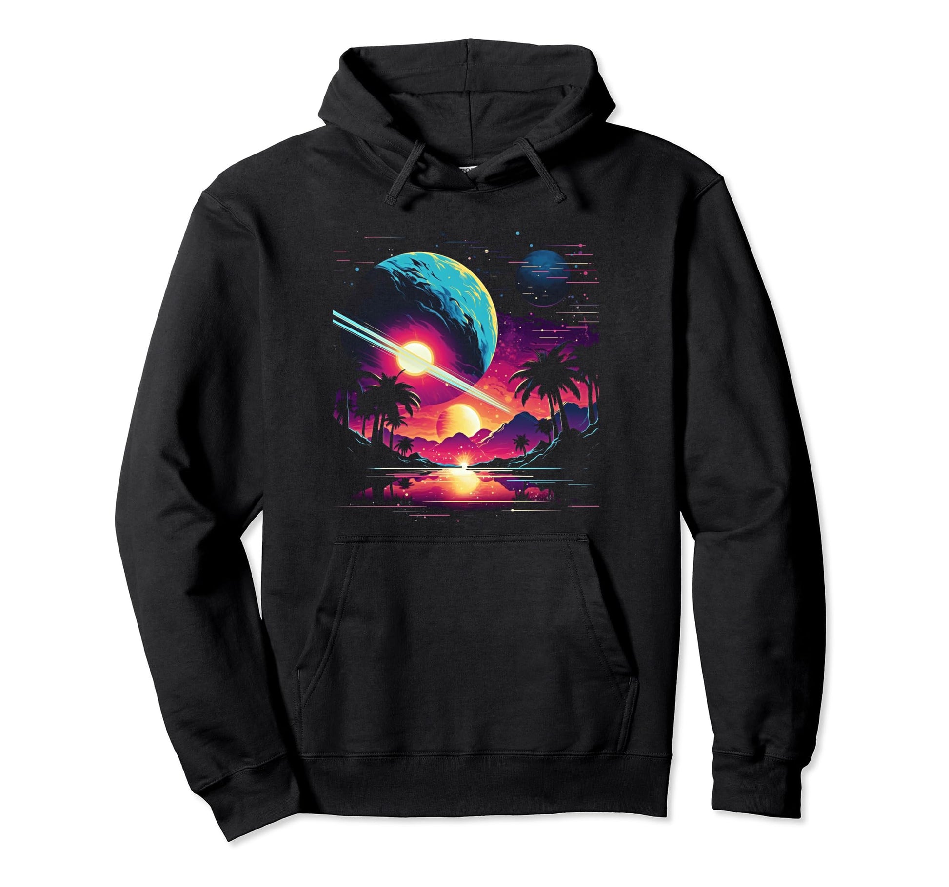 Vaporwave Solar System 80S Synthwave Space 14 Hoodie - Graphic Print Unisex - T-Shirt, Sweatshirt, Hoodie
