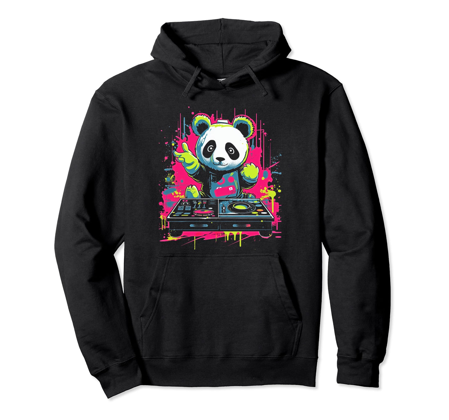 Kawaii Panda Dj Japanese Edm Y2K Hoodie - Aesthetic Graphic for Adults - T-Shirt, Sweatshirt, Hoodie