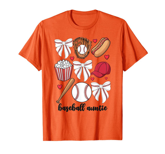 Baseball Auntie Coquette Bow Nephew T-Shirt - Novelty Apparel Unisex - T-Shirt, Sweatshirt, Hoodie