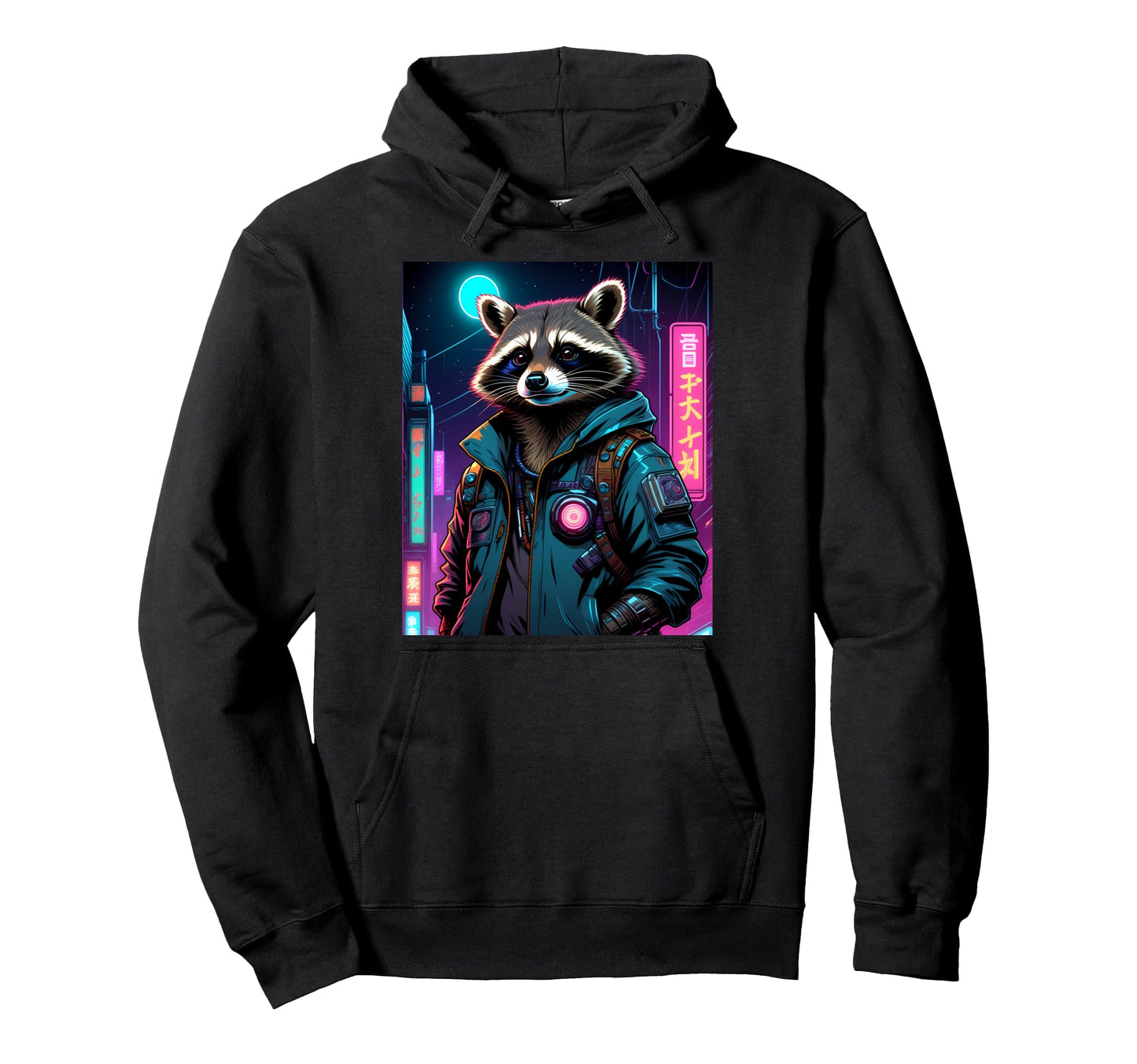 Vaporwave Raccoon 80S Synthwave Hoodie - Minimalist Print Men Women - T-Shirt, Sweatshirt, Hoodie