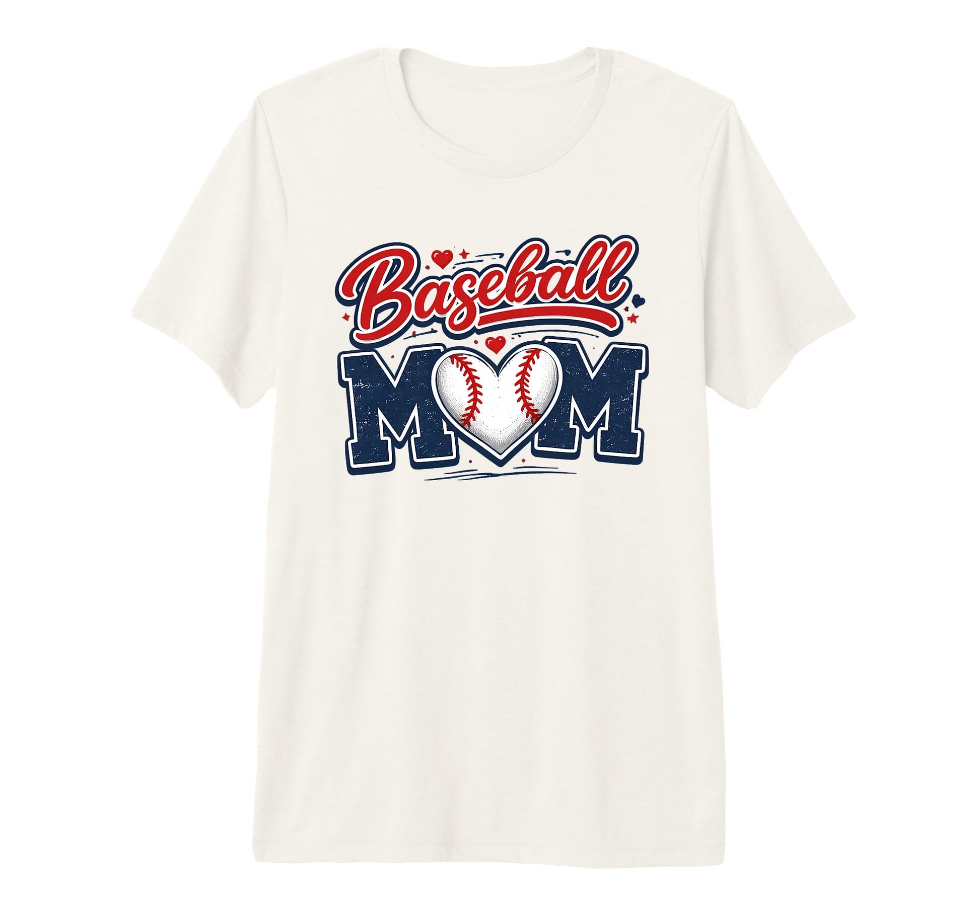 Baseball Mom Baseball Heart Mothers Day T-Shirt - Custom Art Print Unisex - T-Shirt, Sweatshirt, Hoodie