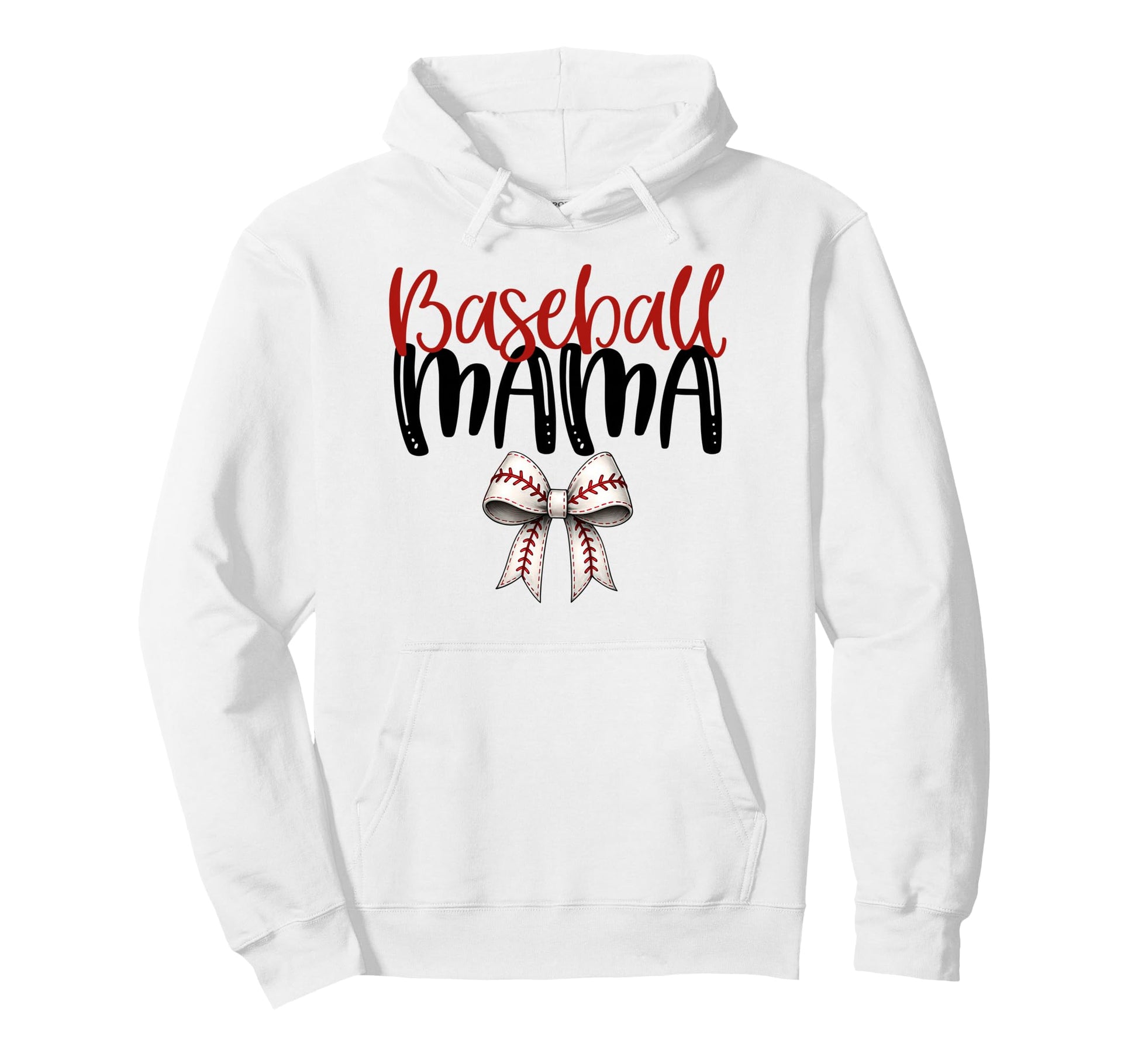 Baseball Mama Coquette Bow Game Day Hoodie - Casual Everyday Wear Men Women - T-Shirt, Sweatshirt, Hoodie