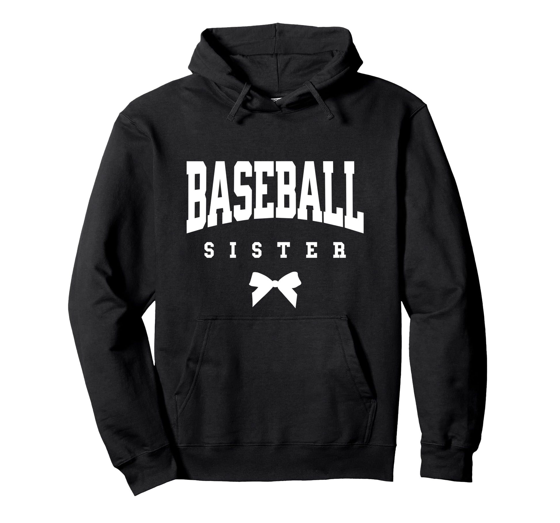 Baseball Bow Baseball Sister Hoodie - Fun Novelty Design for Adults - T-Shirt, Sweatshirt, Hoodie