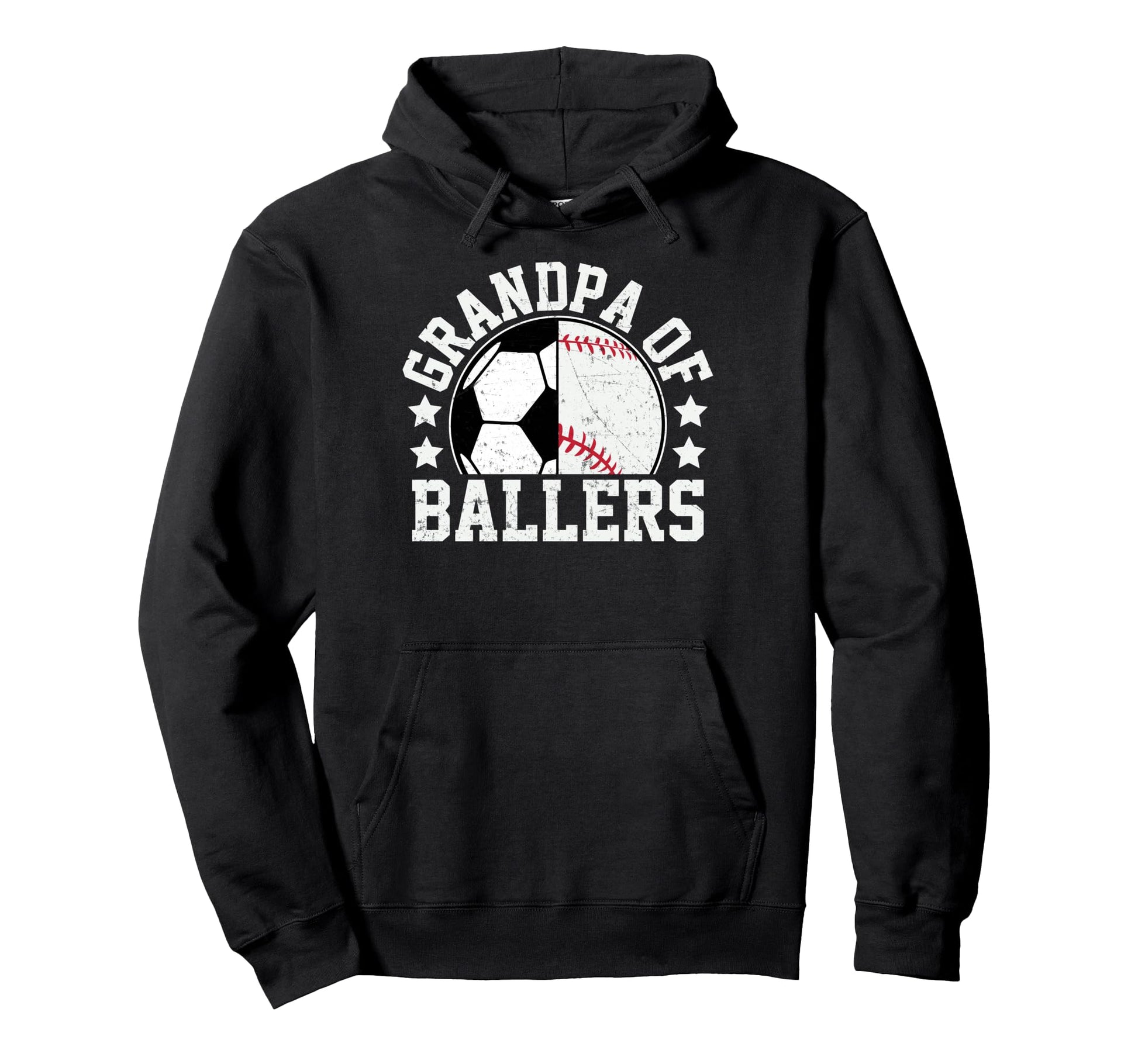 Grandpa Ballers Soccer Baseball Grandpa Hoodie - Trendy Graphic Unisex - T-Shirt, Sweatshirt, Hoodie
