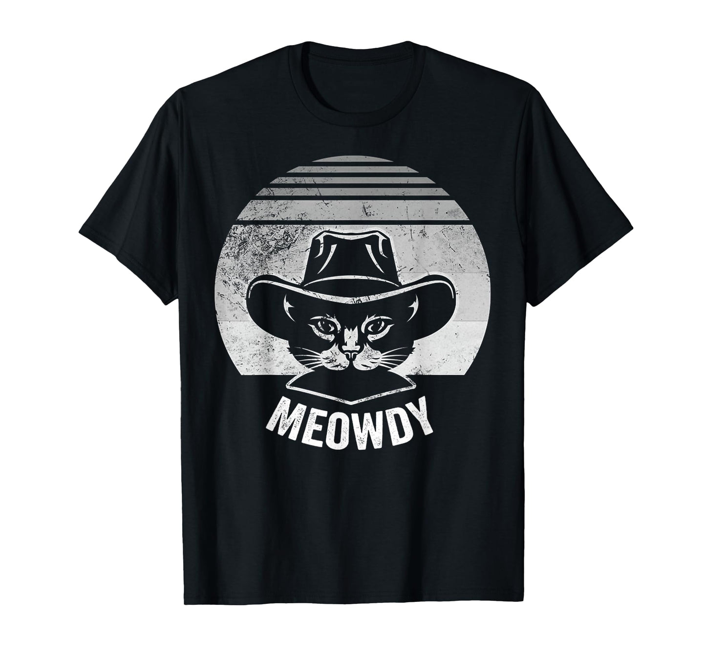 Meowdy Funny Cat Cowboy Western T-Shirt - Novelty Apparel for Adults - T-Shirt, Sweatshirt, Hoodie