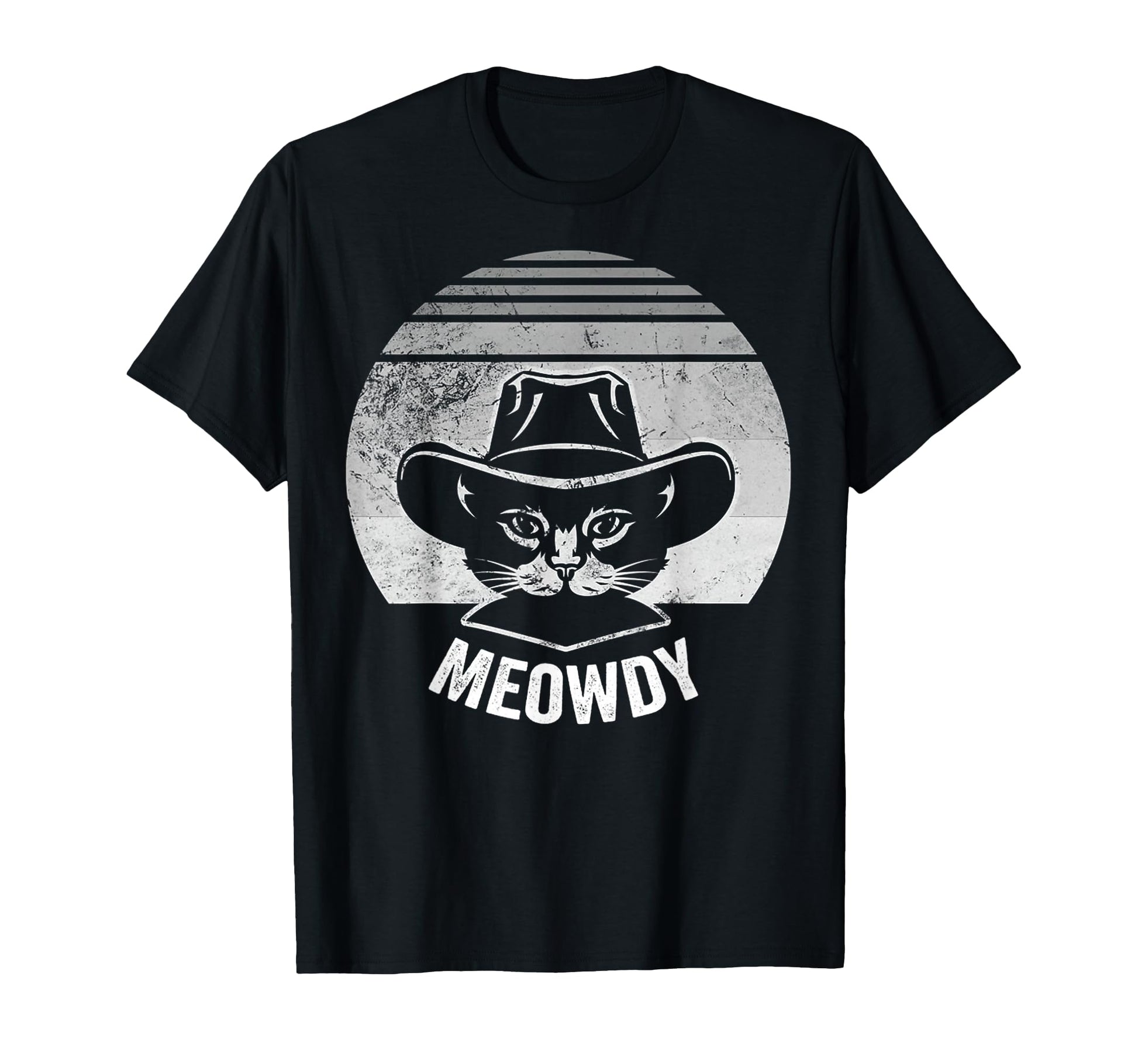 Meowdy Funny Cat Cowboy Western T-Shirt - Novelty Apparel for Adults - T-Shirt, Sweatshirt, Hoodie