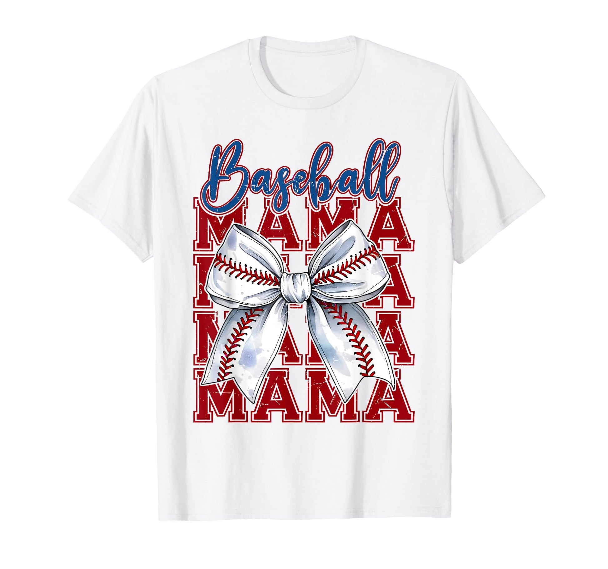 Baseball Mama Coquette Bow Mothers Day T-Shirt - Unique Graphic Unisex - T-Shirt, Sweatshirt, Hoodie