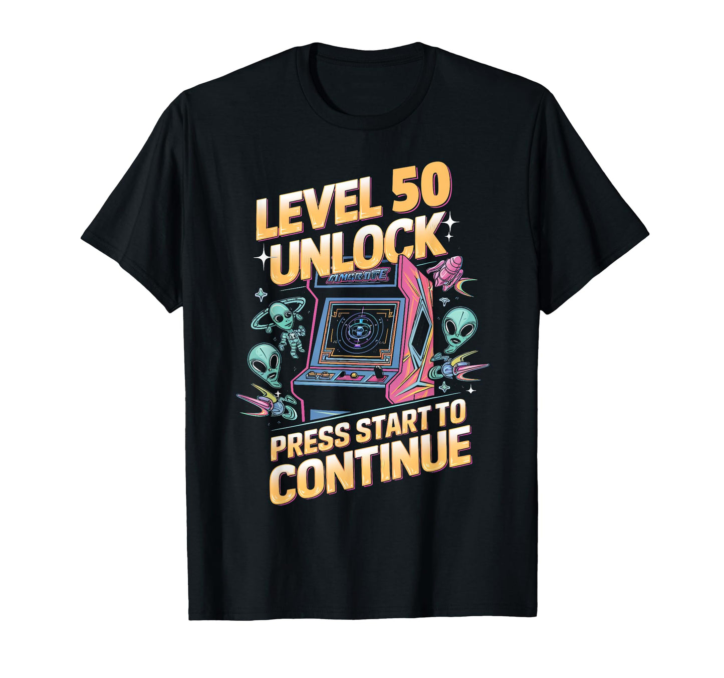 Level 50 Unlock Birthday Gamer 50 Year T-Shirt - Novelty Apparel Unisex - T-Shirt, Sweatshirt, Hoodie
