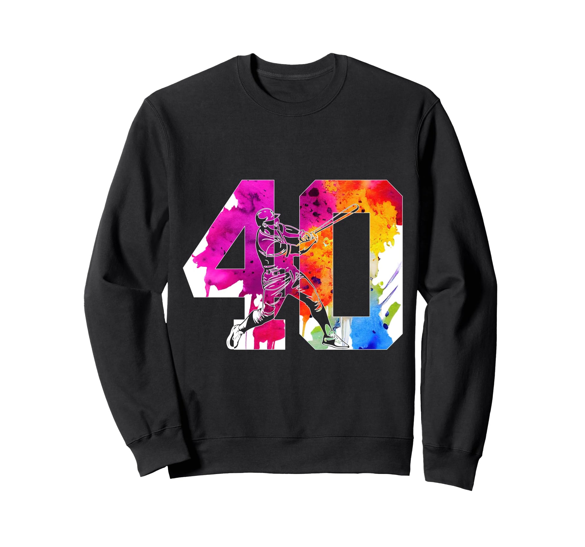 Number 40 Years Baseball 40Th Sweatshirt - Unique Graphic Men Women - T-Shirt, Sweatshirt, Hoodie