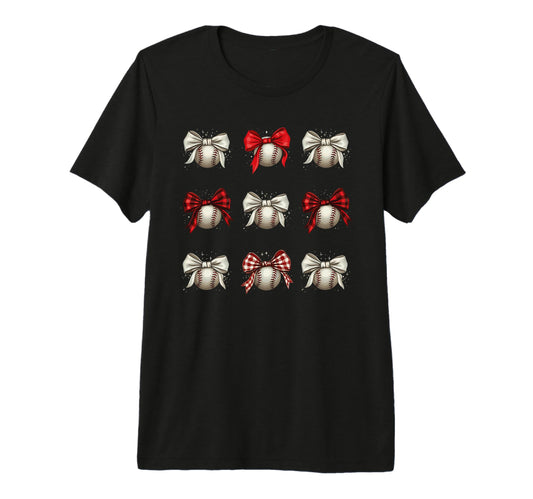 Baseball Coquette Bow Baseball Mom T-Shirt - Casual Everyday Wear Unisex - T-Shirt, Sweatshirt, Hoodie