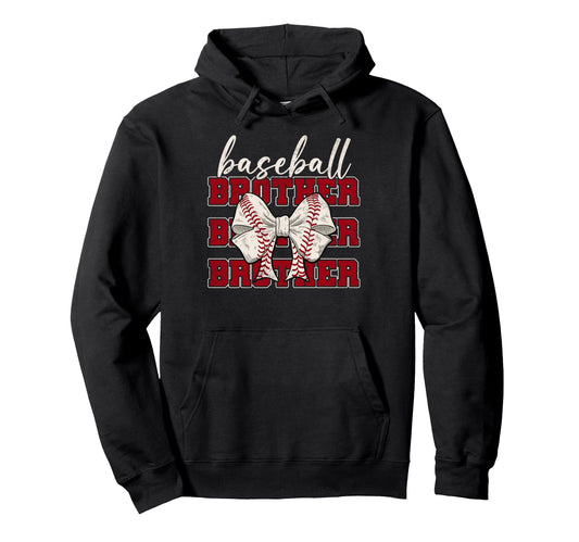 Baseball Brother Coquette Bow Sport Hoodie - Novelty Apparel for Adults - T-Shirt, Sweatshirt, Hoodie