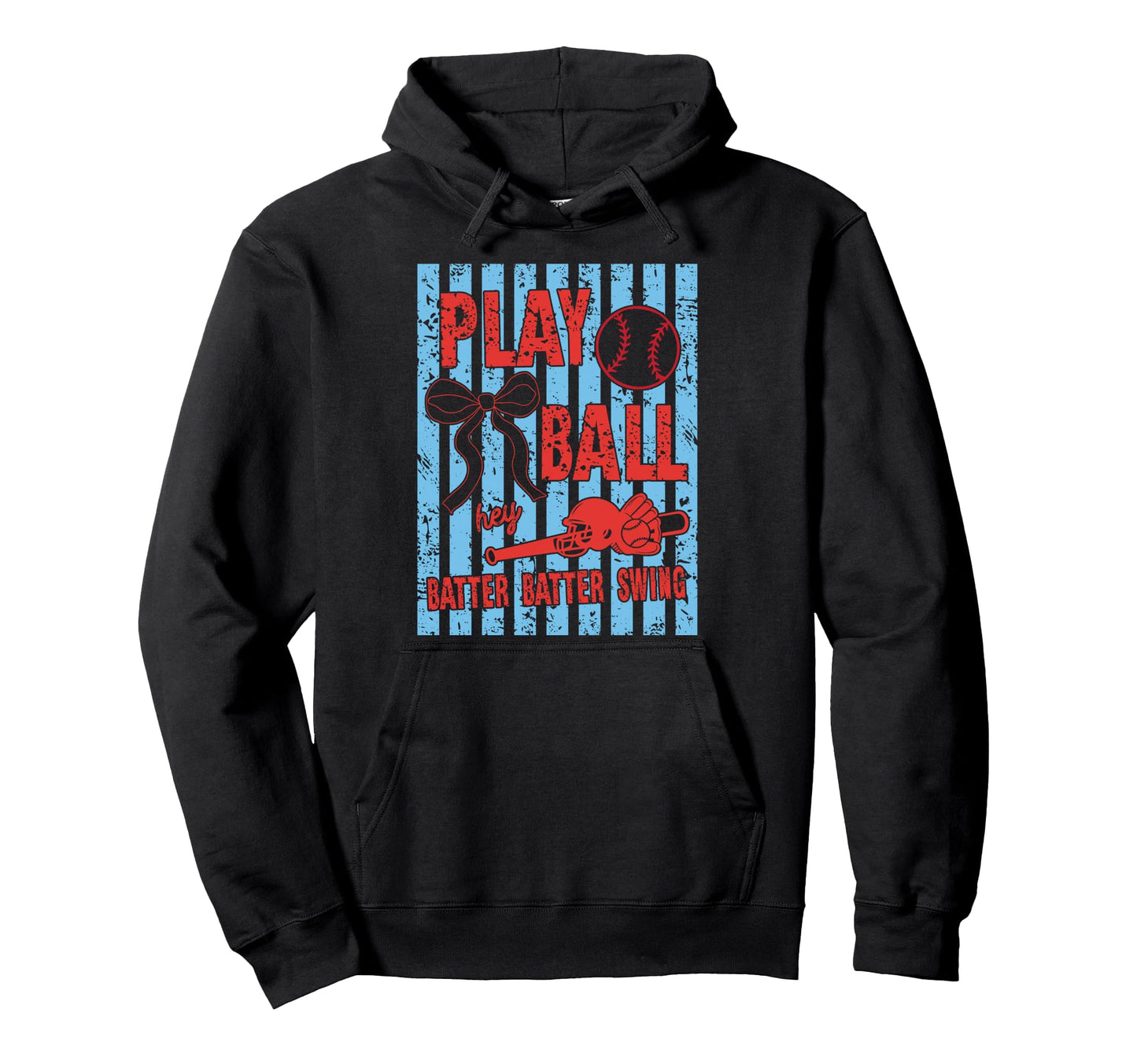 Play Ball Baseball Mom Glove Coquette Bow Hoodie - Minimalist Print Unisex - T-Shirt, Sweatshirt, Hoodie