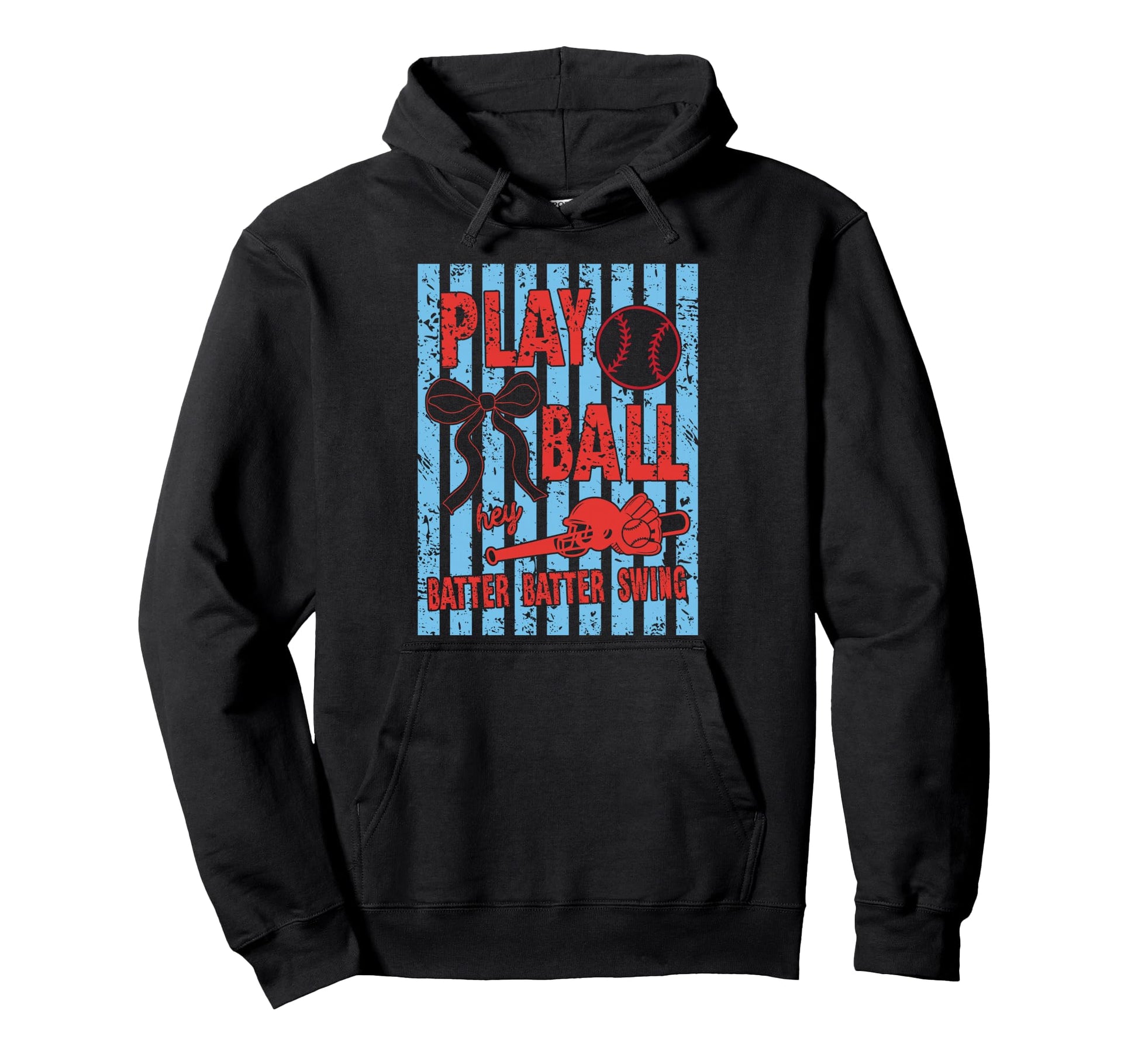 Play Ball Baseball Mom Glove Coquette Bow Hoodie - Minimalist Print Unisex - T-Shirt, Sweatshirt, Hoodie