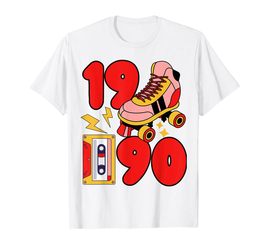 90S Vibes Mixed Tapes Roller Skates 1990 T-Shirt - Minimalist Print Unisex - T-Shirt, Sweatshirt, Hoodie
