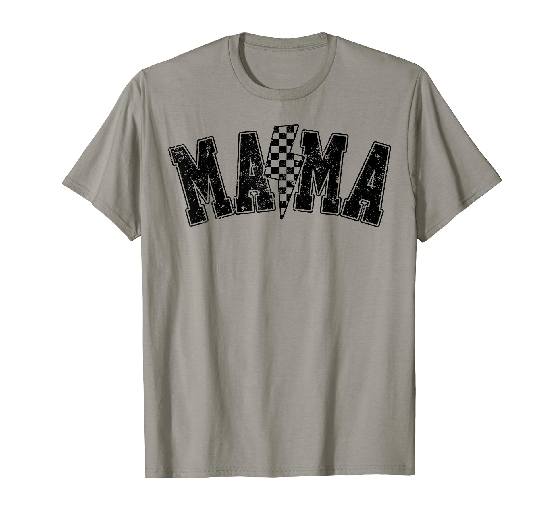 Mama Lightning Bolt Checkered T-Shirt - Fun Novelty Design for Adults - T-Shirt, Sweatshirt, Hoodie